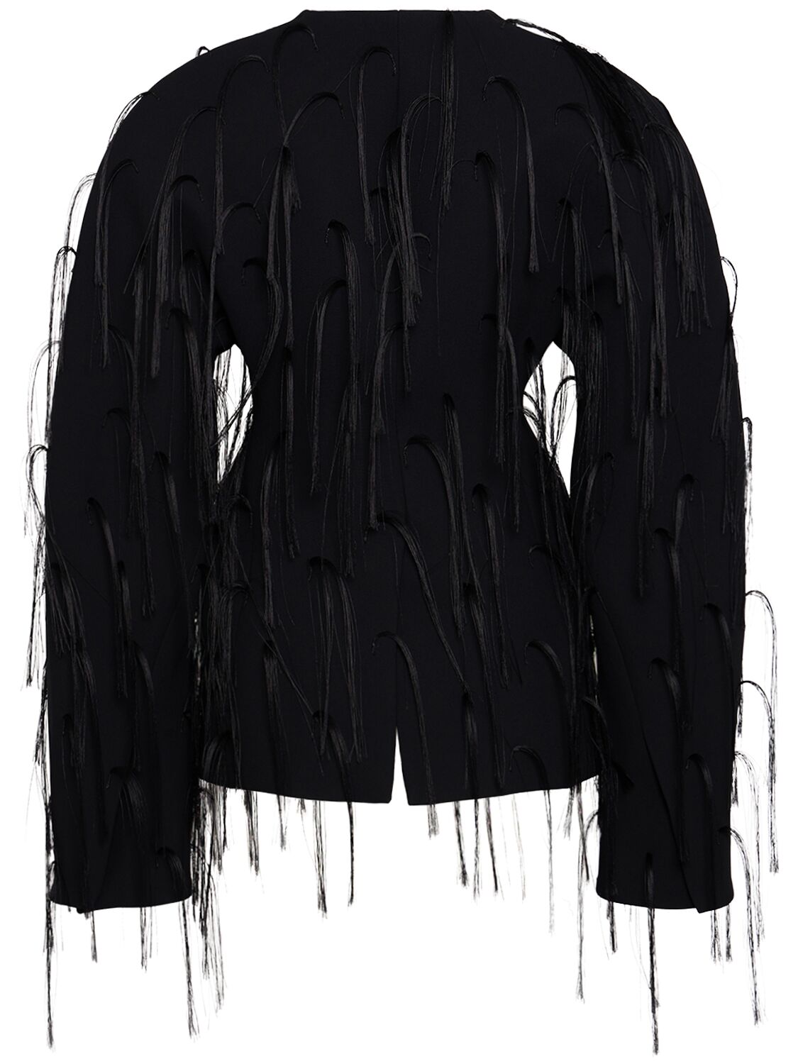 Shop Jacquemus La Veste Ovalo Collarless Jacket In Black