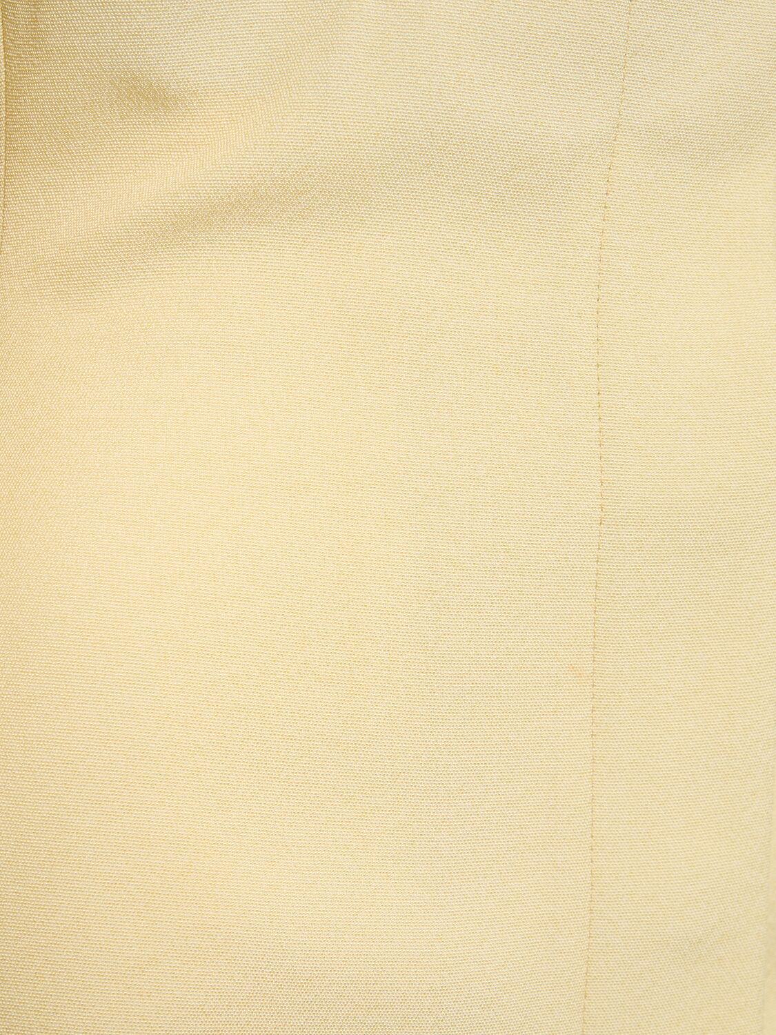 Jacquemus La Robe Cubo Crepe Mini Dress In Light Yellow