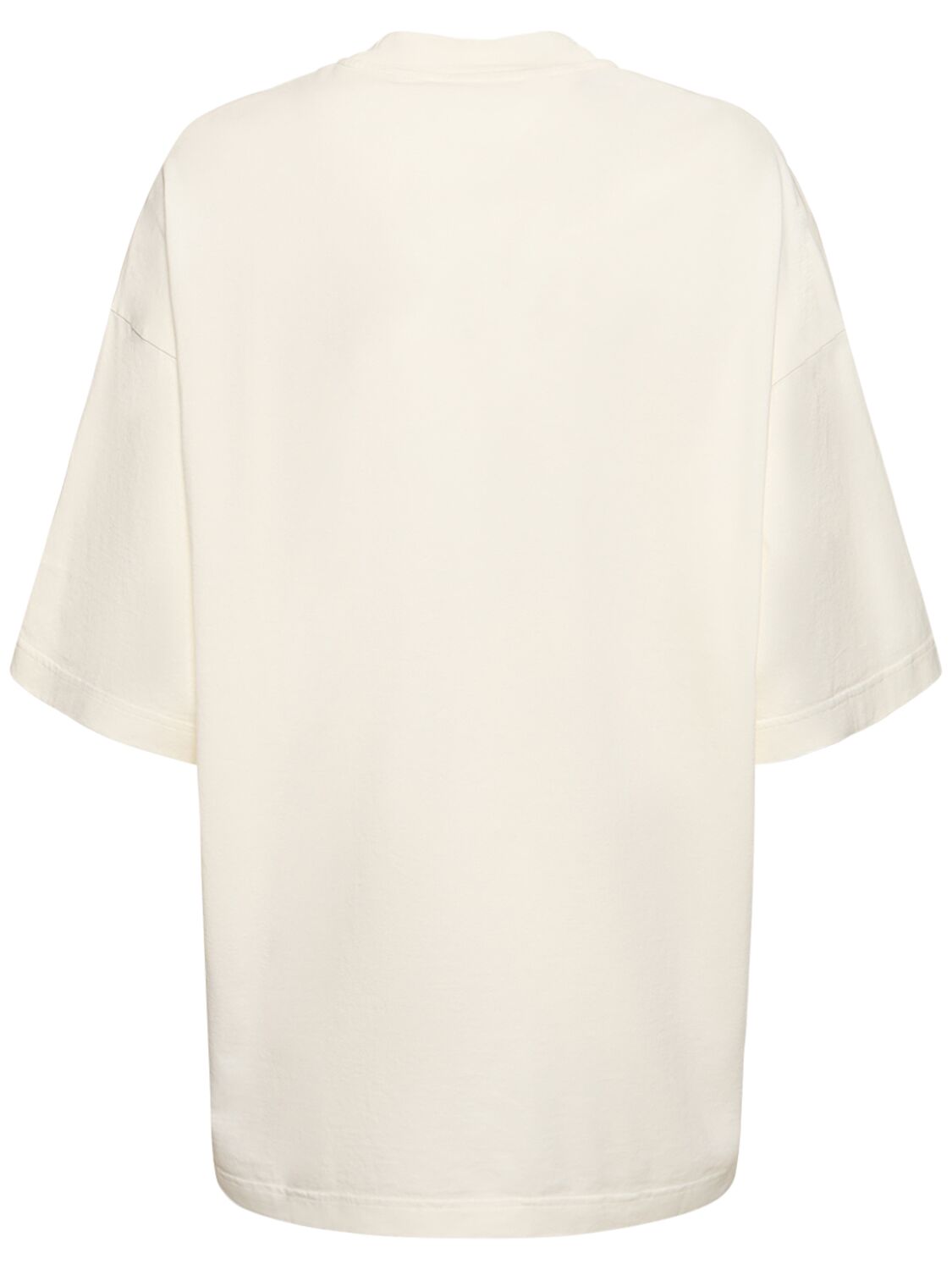 Shop Palm Angels Monogram Statement Cotton T-shirt In Off White