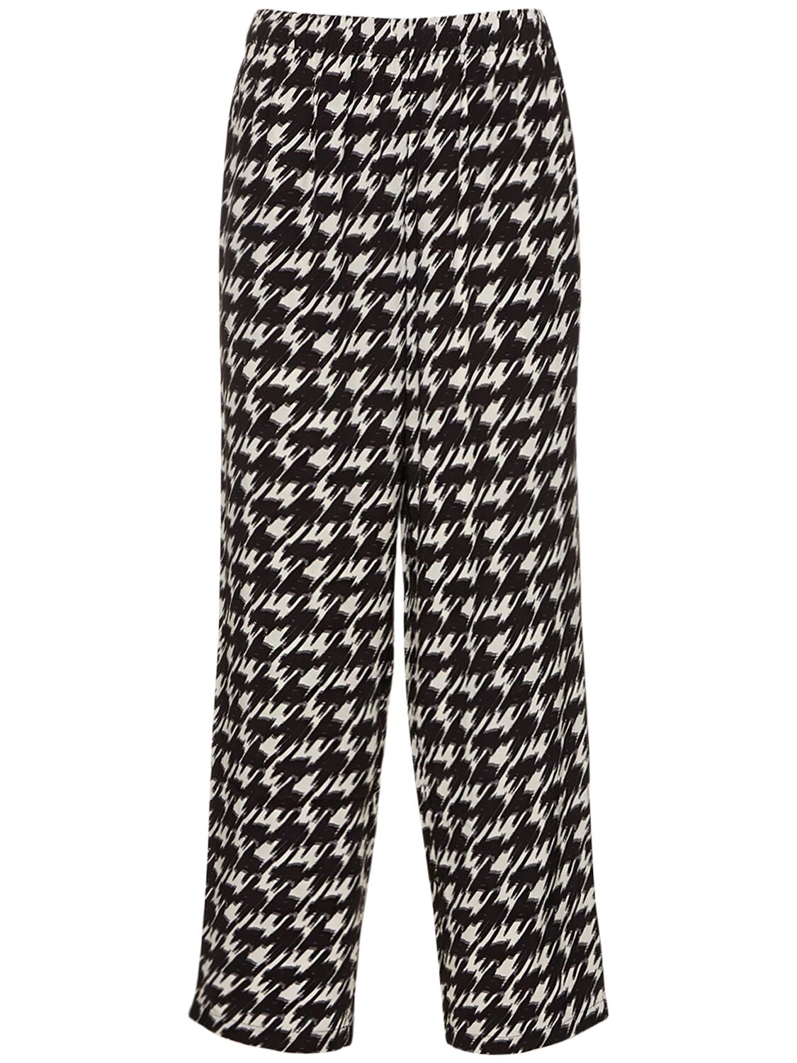 Anine Bing Aiden Houndstooth Viscose Straight Trousers In Multicolor