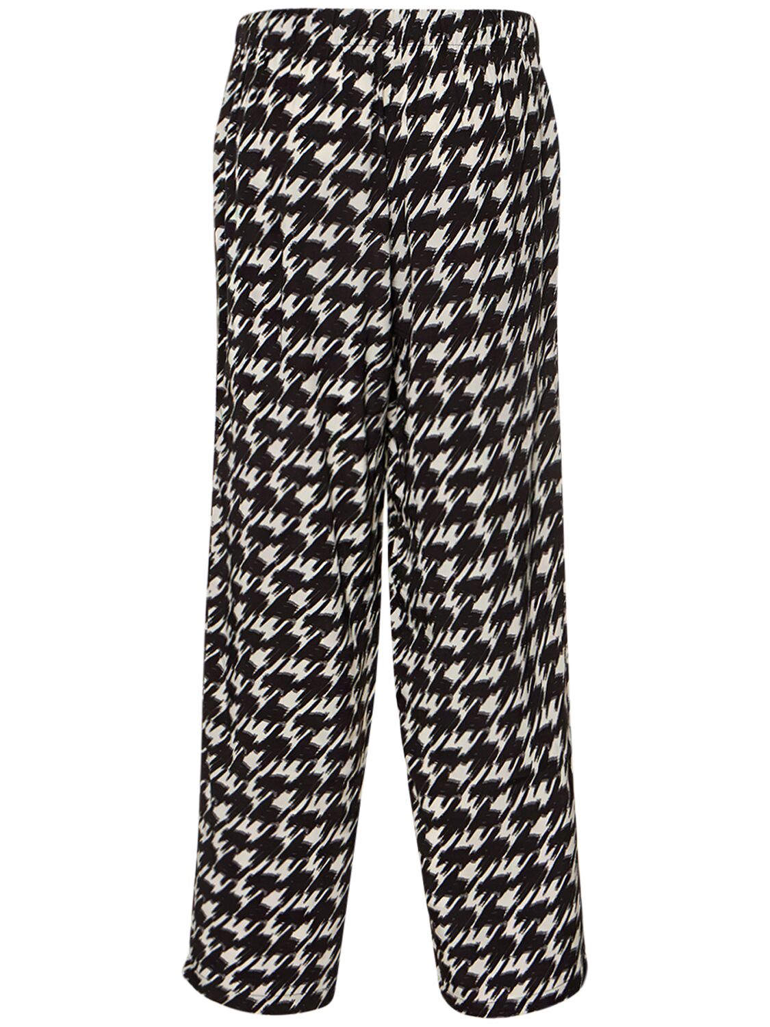 Shop Anine Bing Aiden Houndstooth Viscose Straight Pants In Multicolor