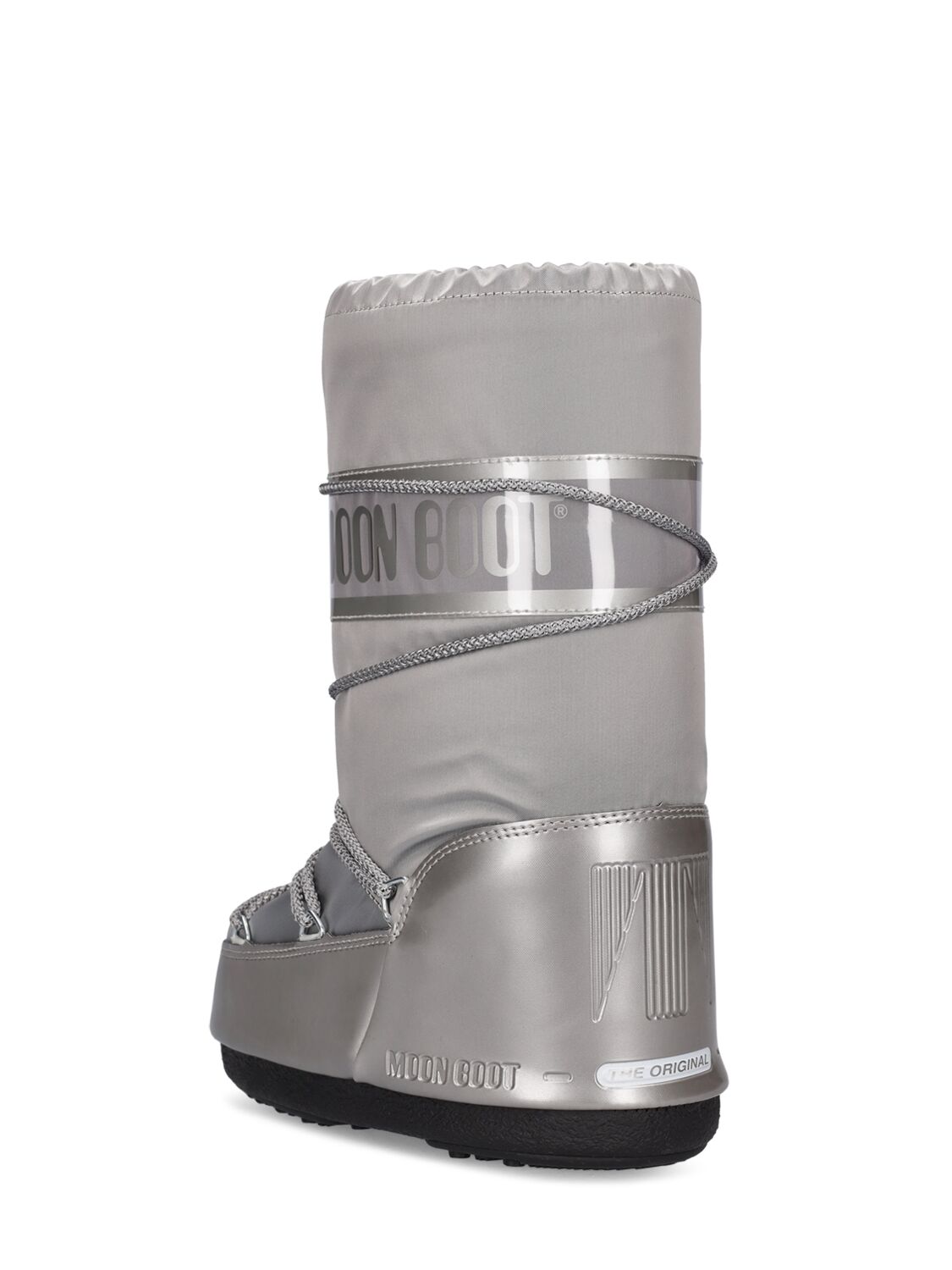 Shop Moon Boot Icon Tall Nylon Snow Boots In Silver
