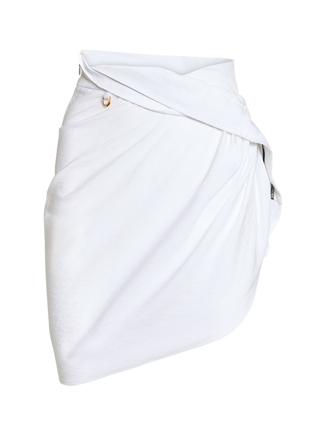 Jacquemus La Jupe Saudade Satin Mini Wrap Skirt In White