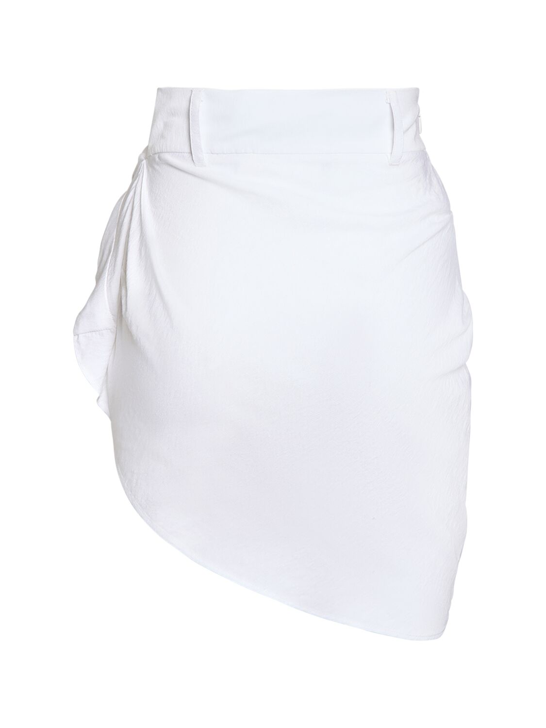 Shop Jacquemus La Jupe Saudade Satin Mini Wrap Skirt In White