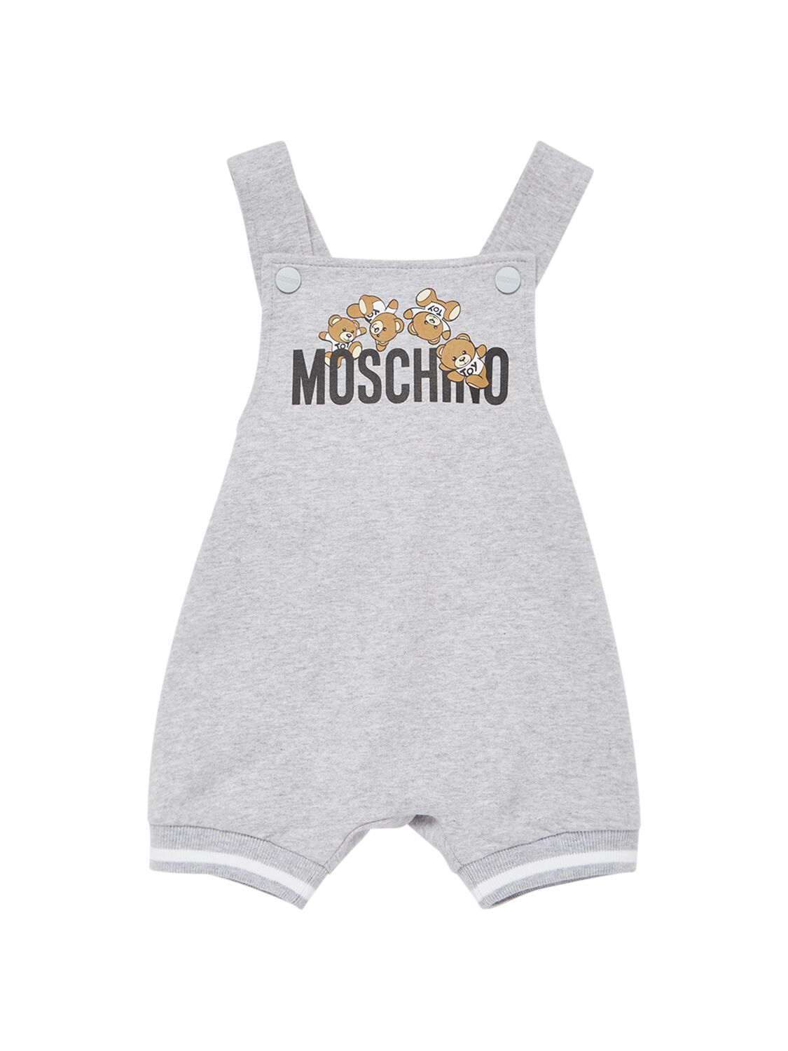 Shop Moschino Cotton Jersey T-shirt & Sweat Jumpsuit In White,grey