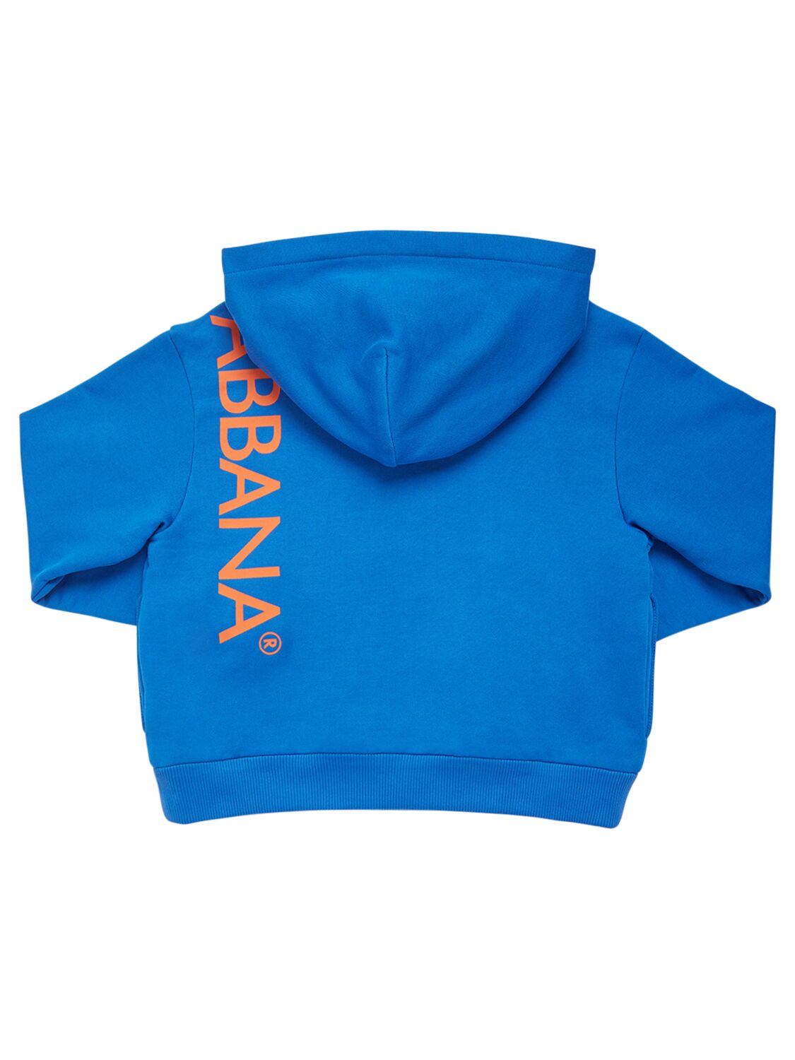 Shop Dolce & Gabbana Cotton Zip-up Hoodie W/logo In Blau