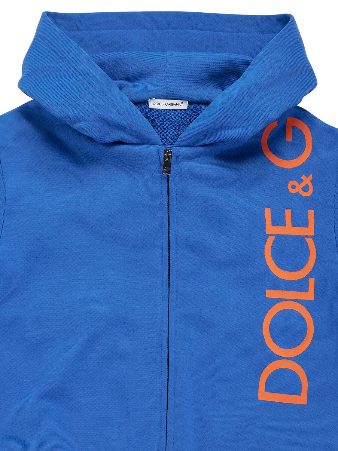 Dolce & Gabbana Baumwoll-hoodie Mit Zipper In Blau