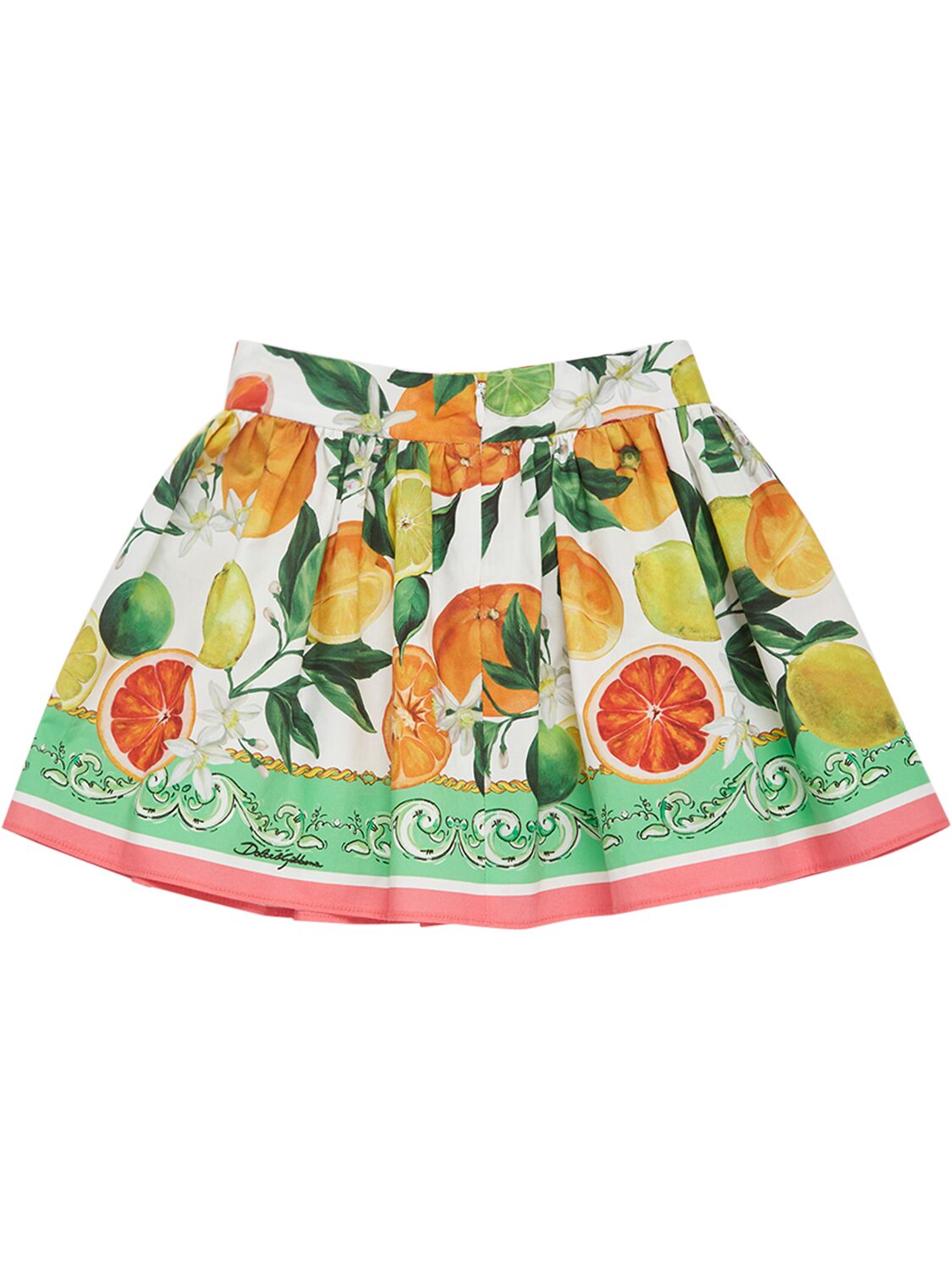 Shop Dolce & Gabbana Flower Print Cotton Skirt W/diaper Cover In Bunt