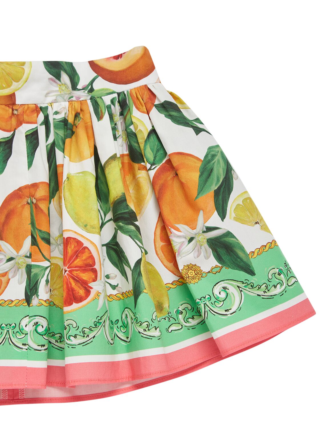 Shop Dolce & Gabbana Flower Print Cotton Skirt W/diaper Cover In Bunt