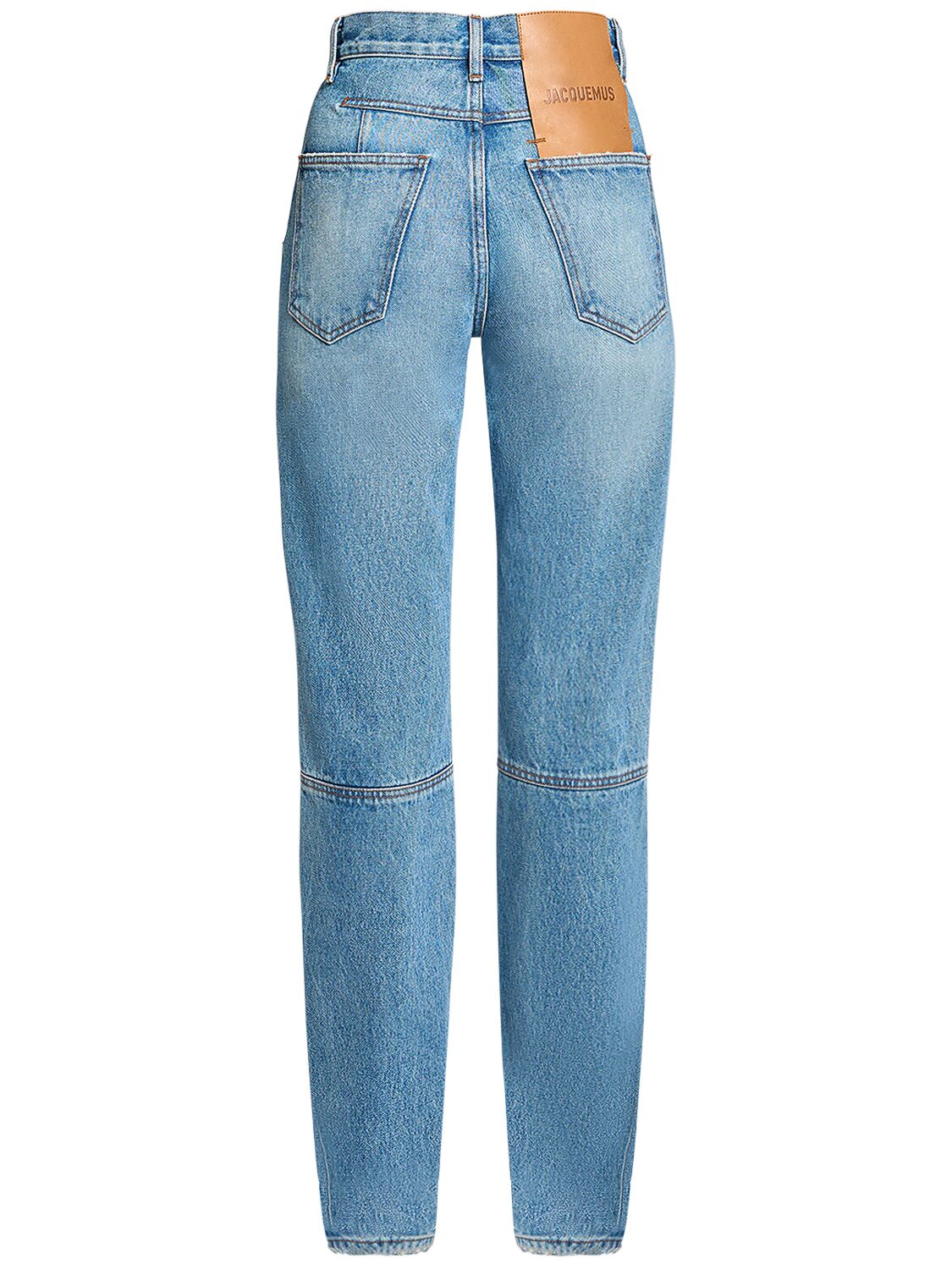 Shop Jacquemus Le De-nîmes Droit High Rise Jeans In Blue