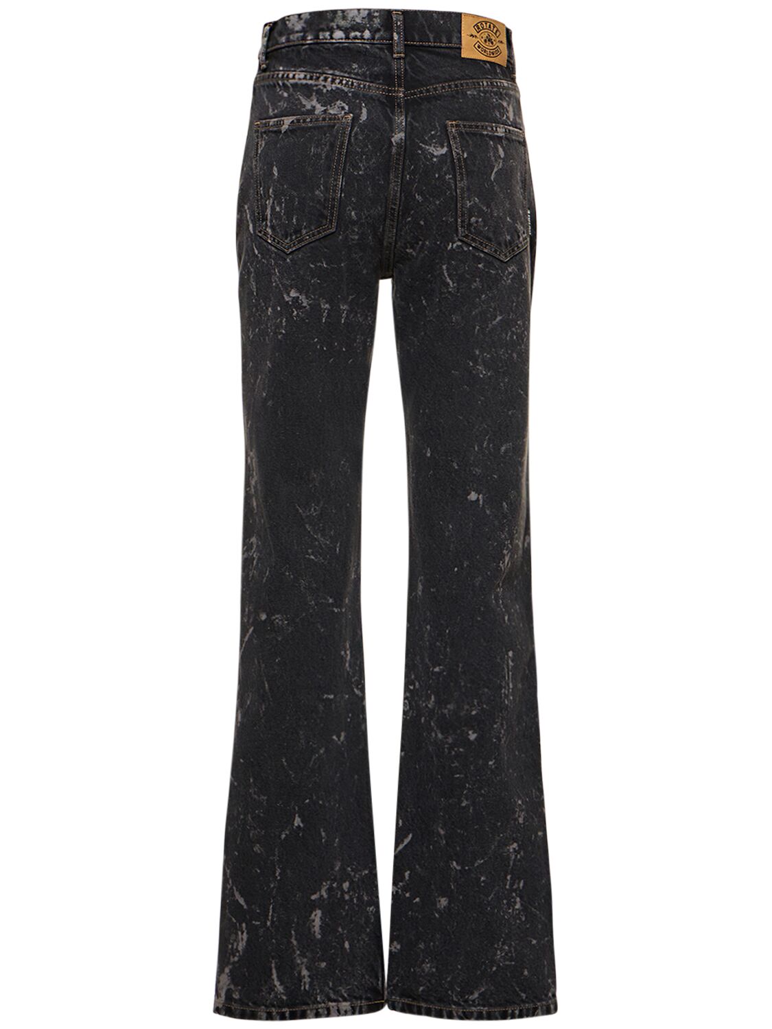 Shop Rotate Birger Christensen Washed Cotton Twill Jeans In Black