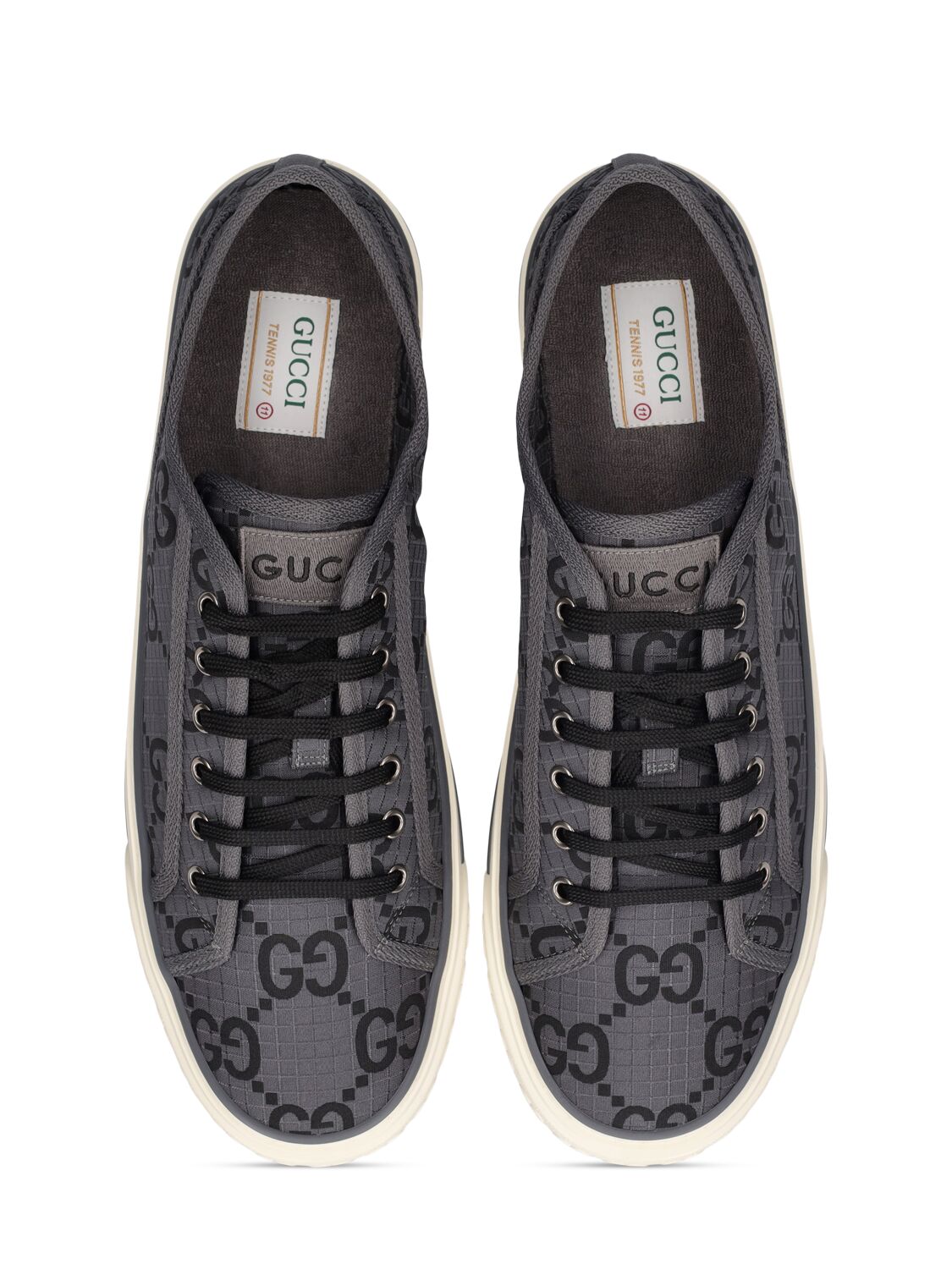 Shop Gucci Gg Tennis Ripstop Tech Sneakers In Black,grey