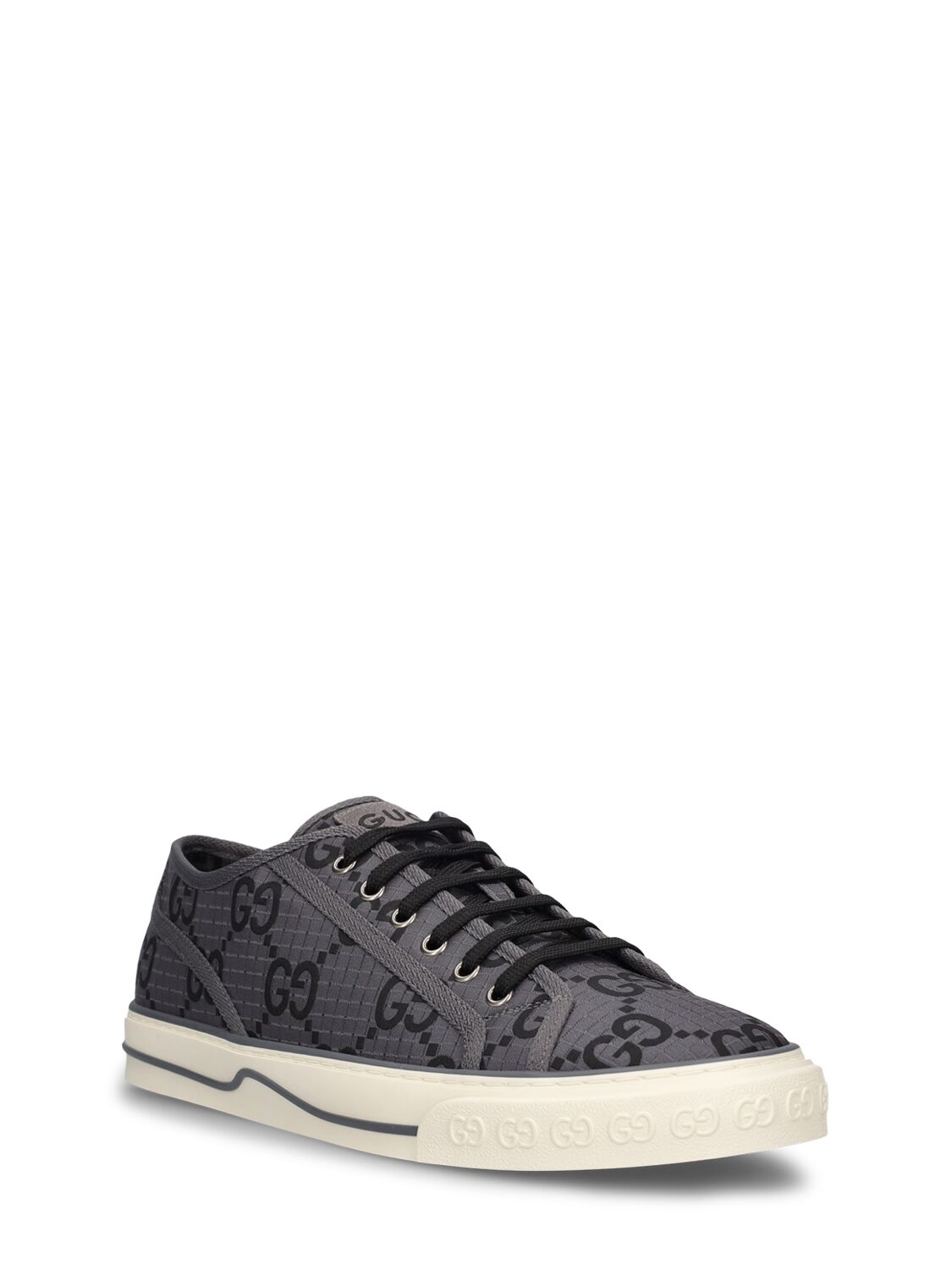 Shop Gucci Gg Tennis Ripstop Tech Sneakers In Black,grey