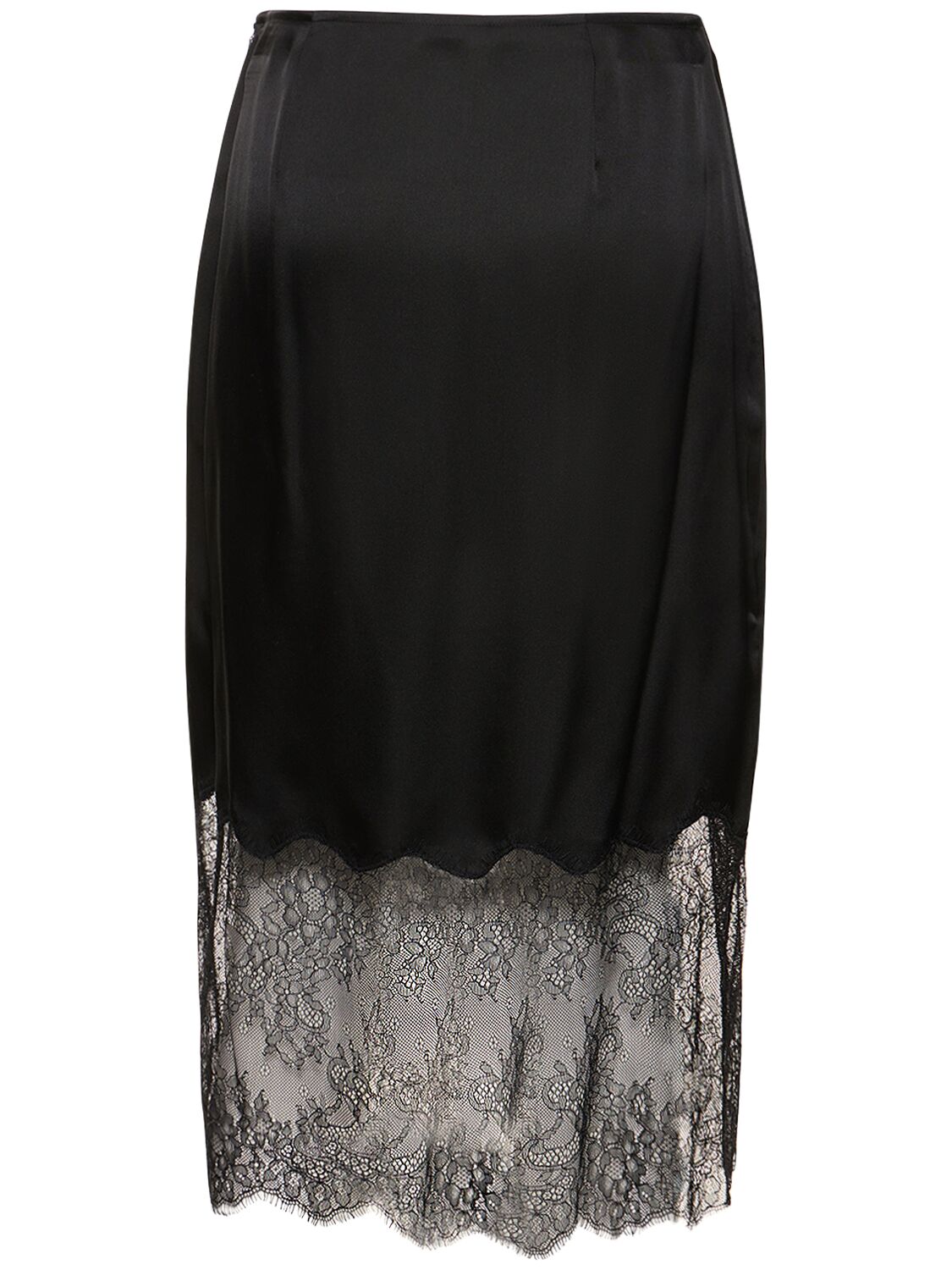 Shop Anine Bing Amelie Silk Blend Midi Skirt In Black