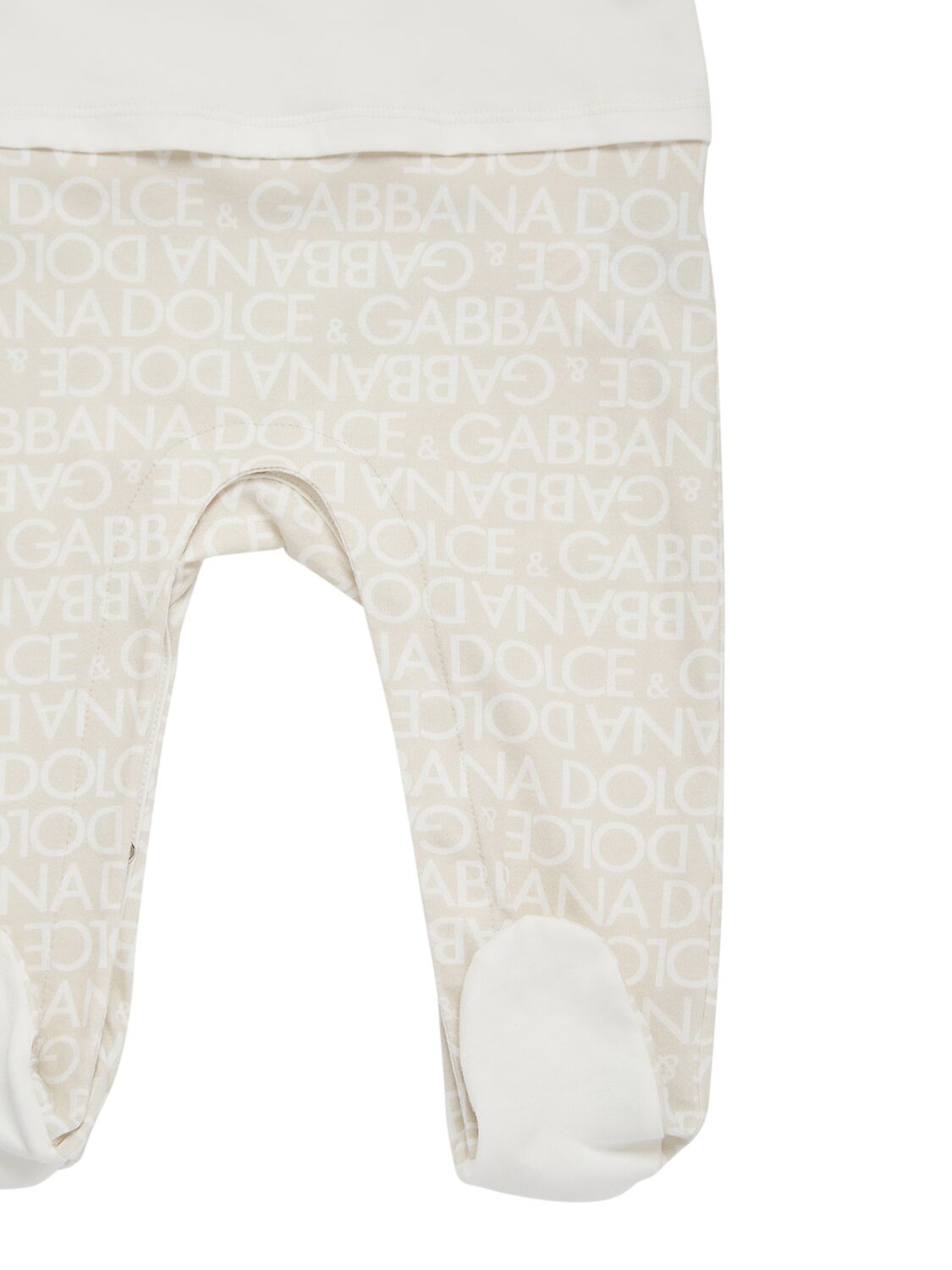 Shop Dolce & Gabbana Cotton Romper, Bib & Hat In Weiss