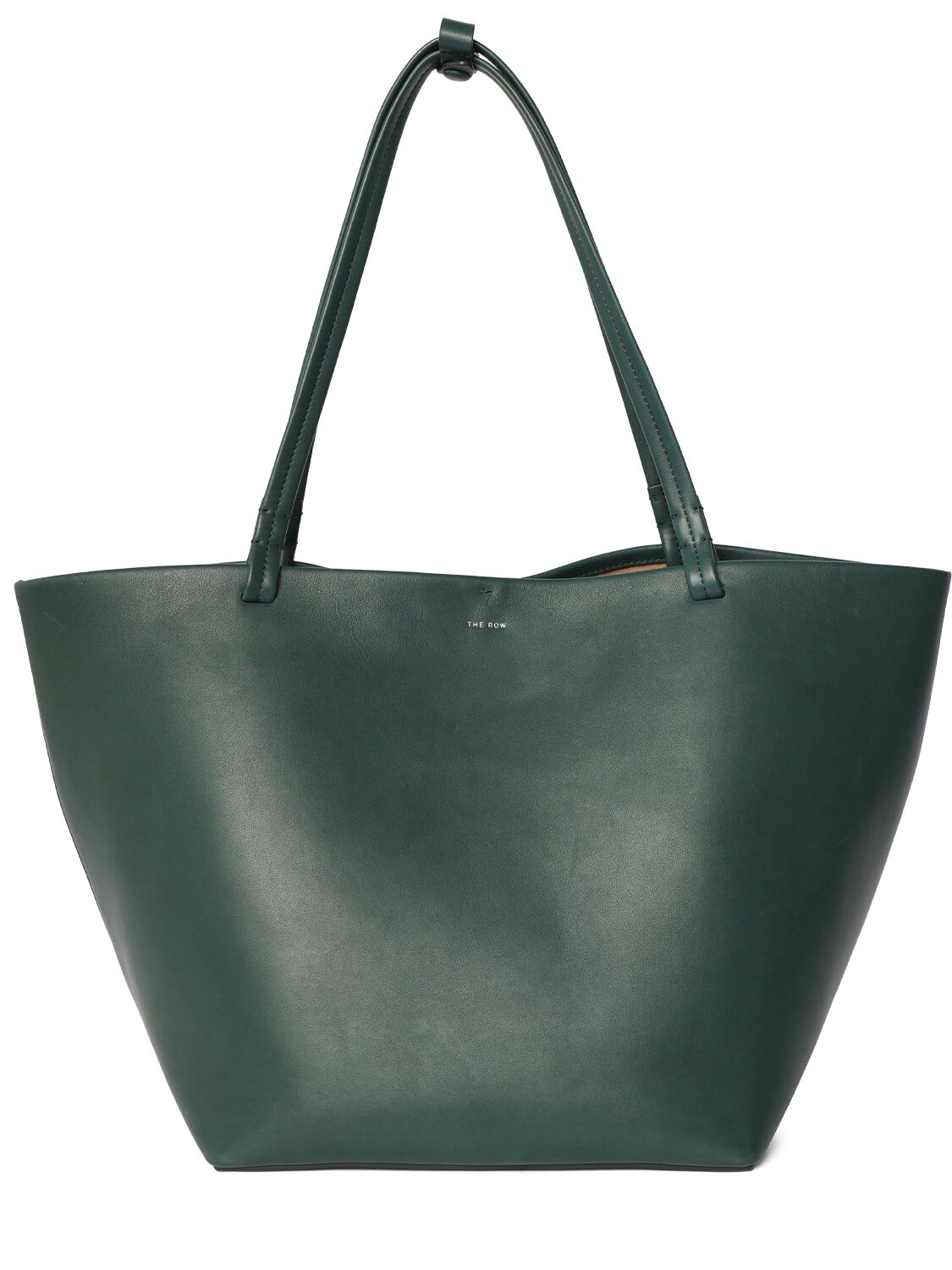 The Row Park Three Saddle Leather Tote Bag In Green