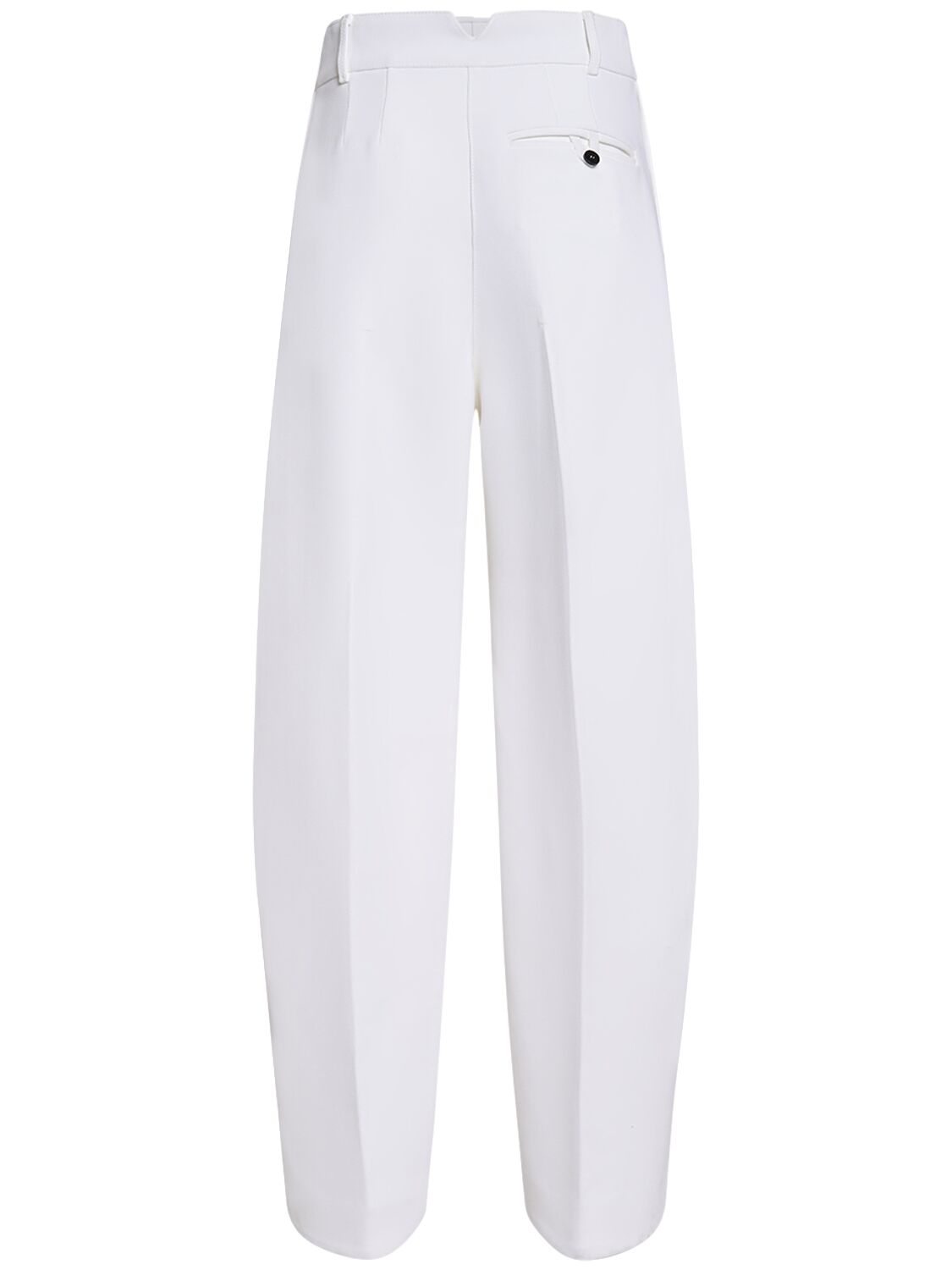 Shop Jacquemus Le Pantalon Ovalo Cady High Rise Pants In White