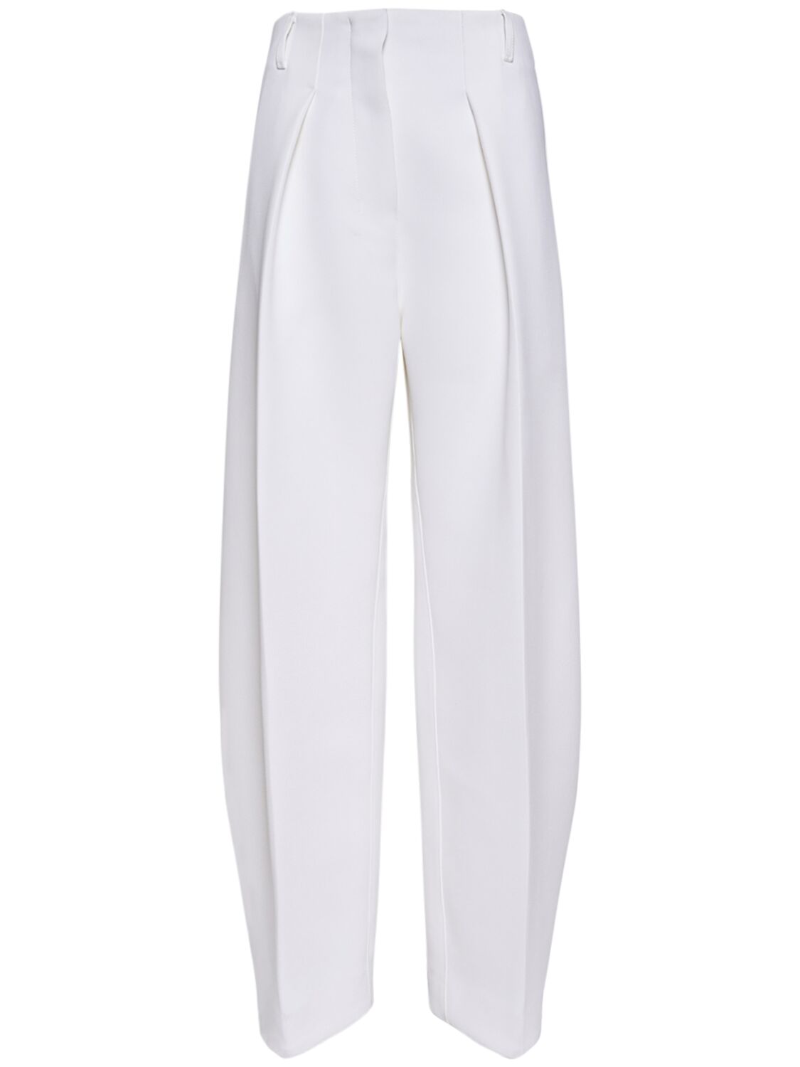 Shop Jacquemus Le Pantalon Ovalo Cady High Rise Pants In White