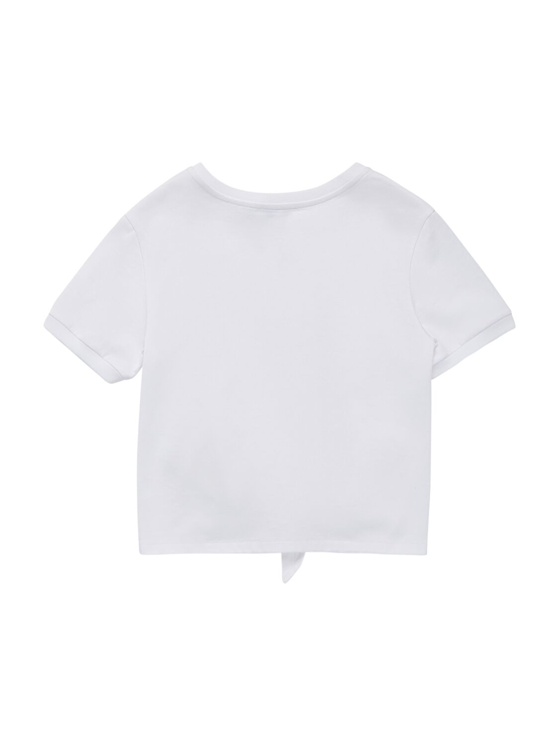 Shop Dolce & Gabbana Cotton Jersey T-shirt W/ Knot In Weiss