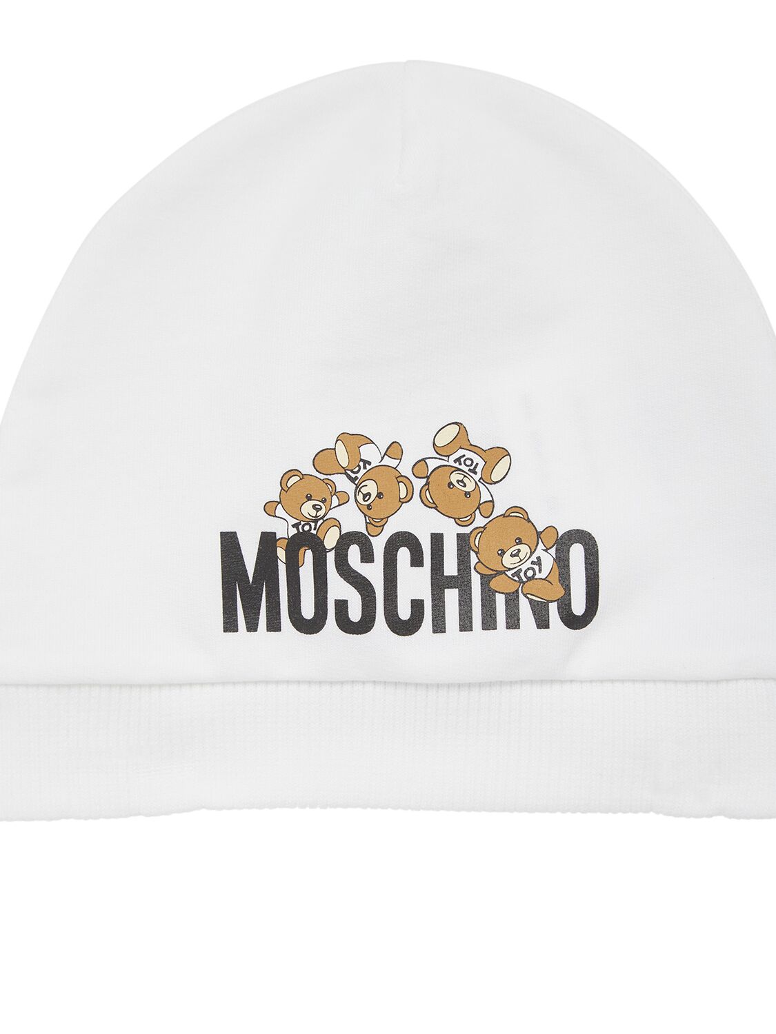 Shop Moschino Cotton Jersey Romper & Hat In White