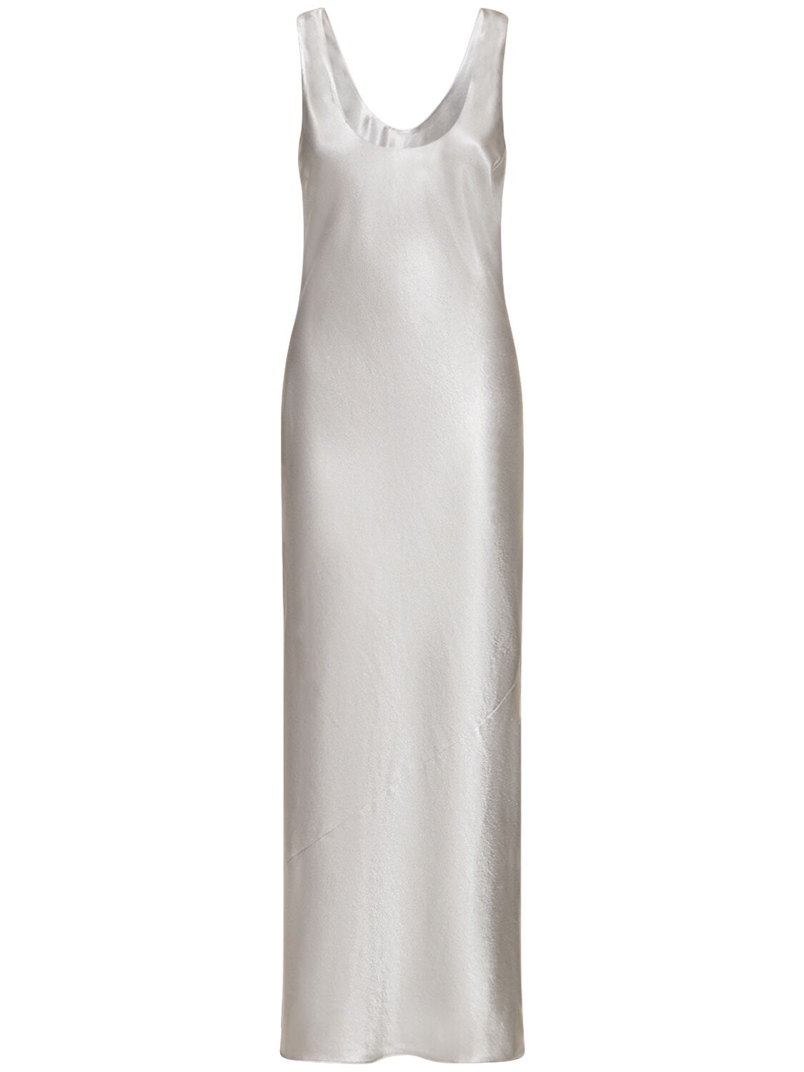 Anine Bing Camille Satin Midi Dress In Silver