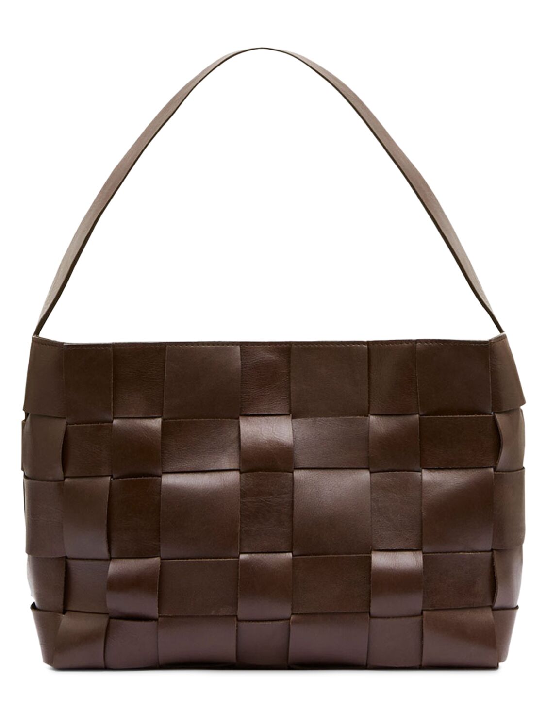St.agni Mini Woven Leather Shoulder Bag In Chocolate