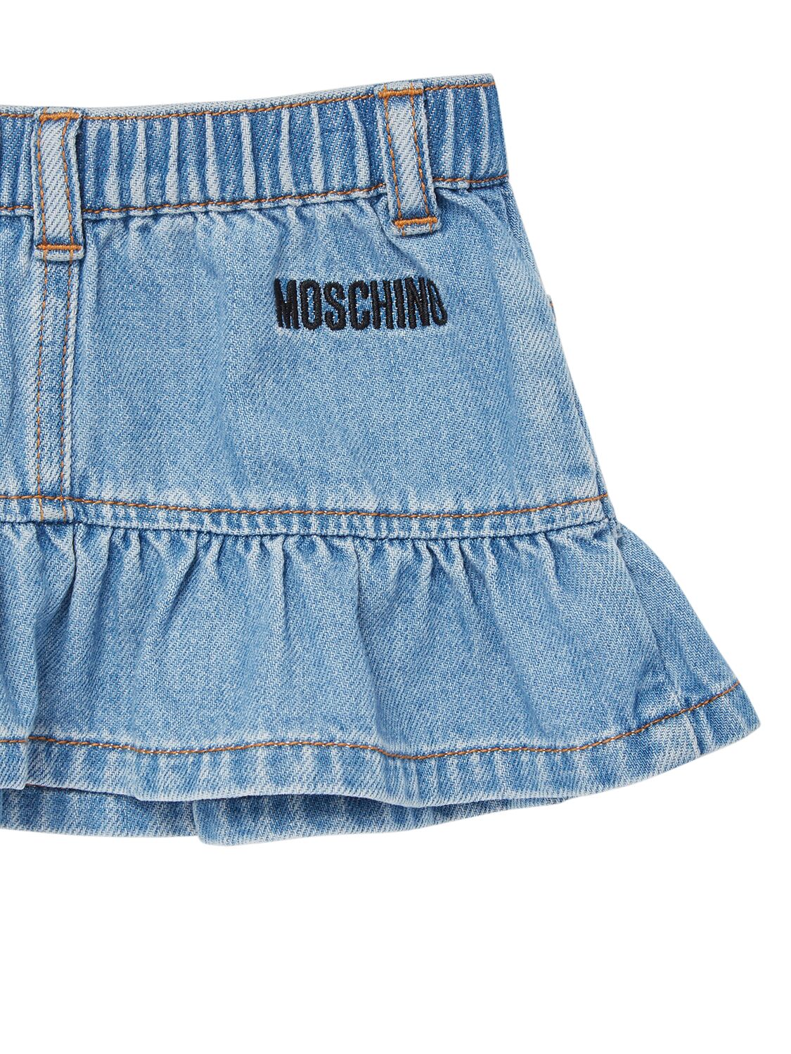 Shop Moschino Light Denim Skirt
