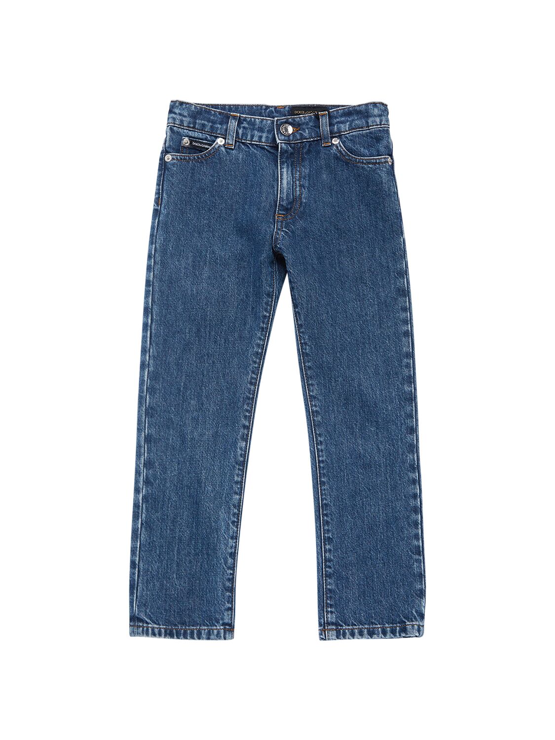 Dolce & Gabbana Kids' Jeans Aus Baumwolldenim In Blau