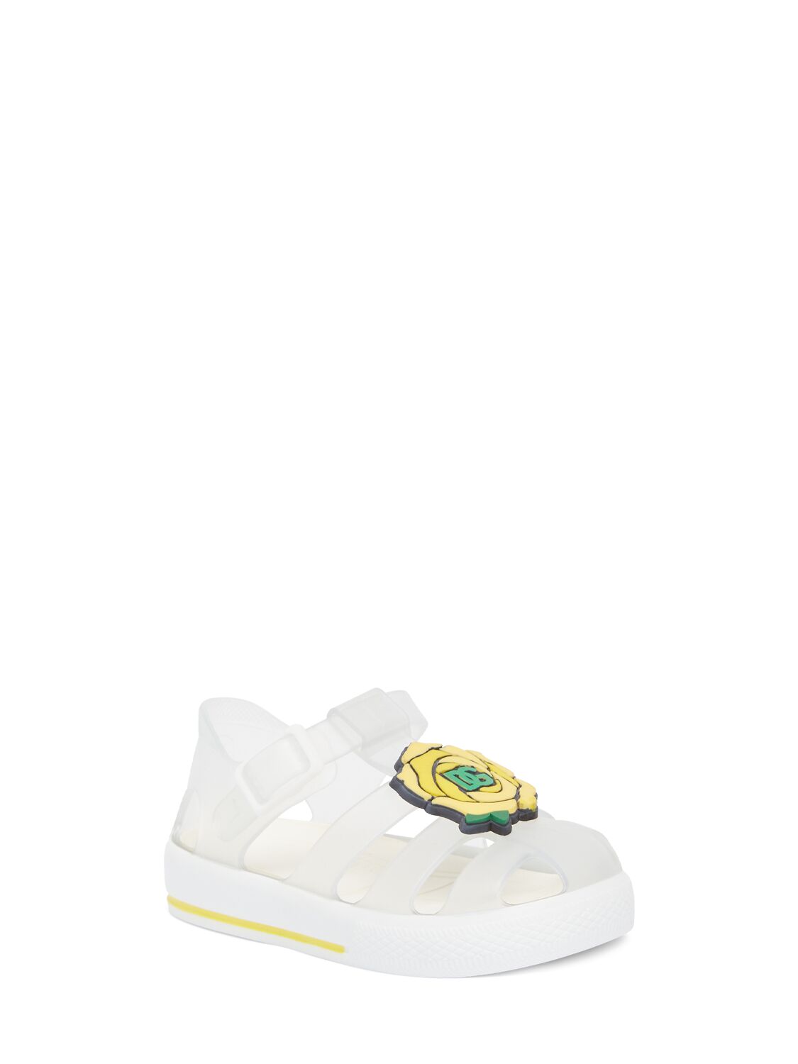 Shop Dolce & Gabbana Logo Flower Jelly Sandals In Durchsichtig