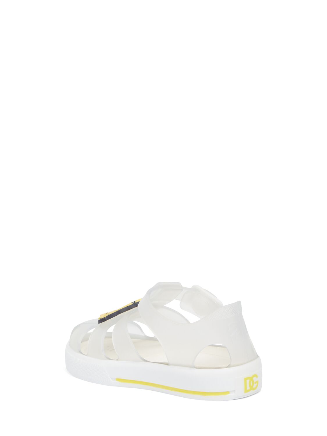 Shop Dolce & Gabbana Logo Flower Jelly Sandals In Durchsichtig