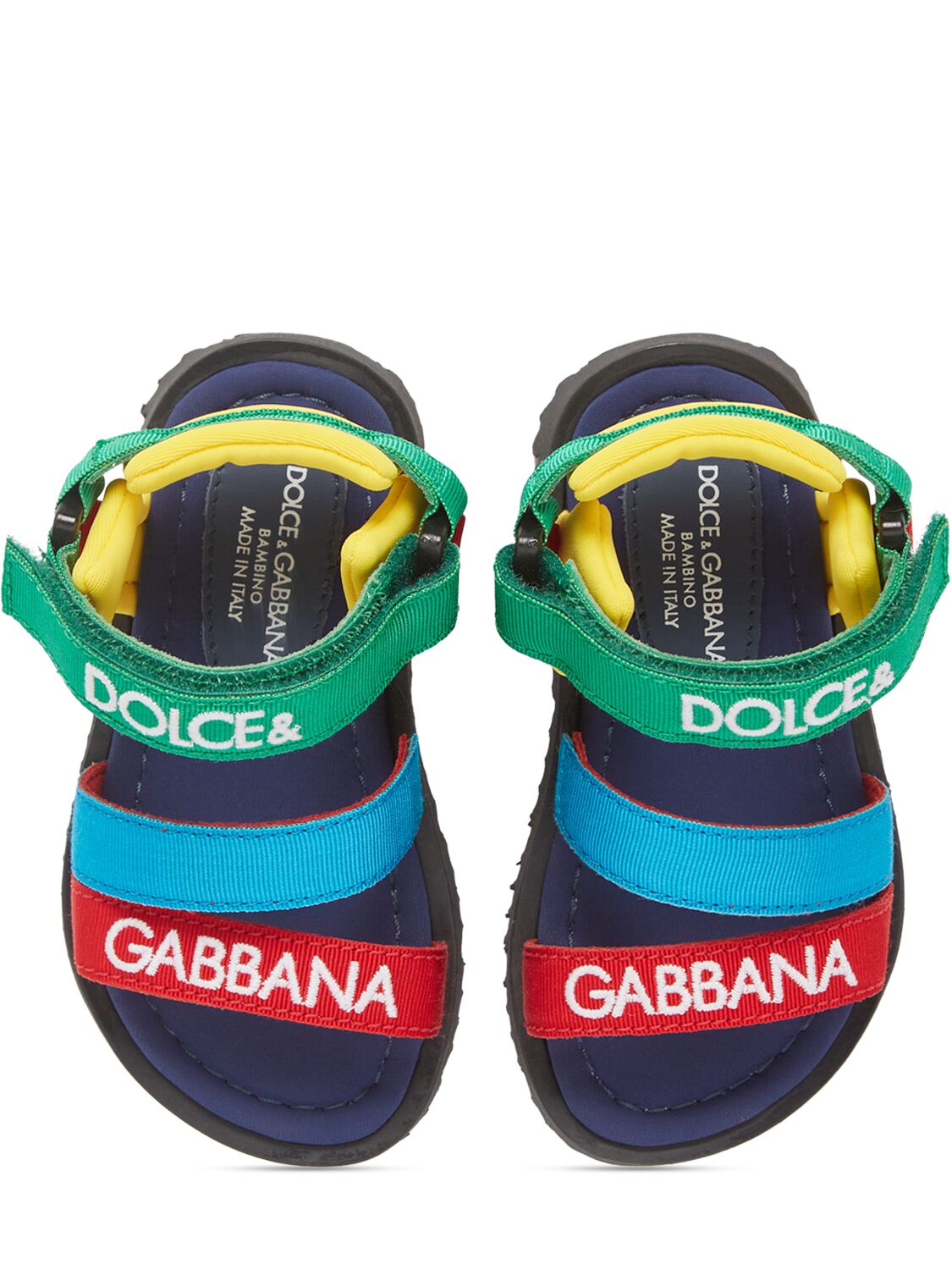 Shop Dolce & Gabbana Logo Printed Nylon Sandals In Bunt