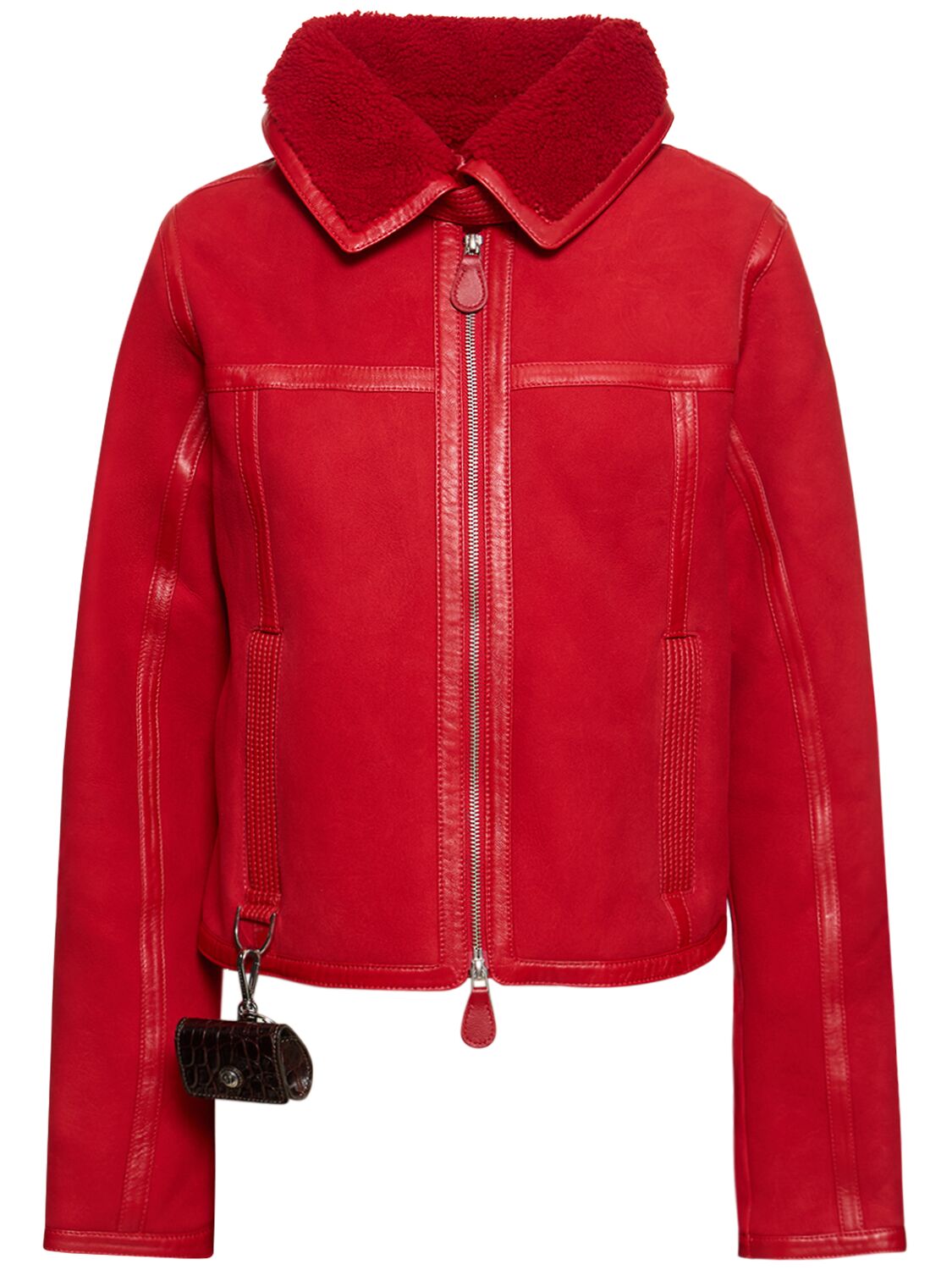 Saks Potts Cosmo Zip-up Leather Jacket In Red
