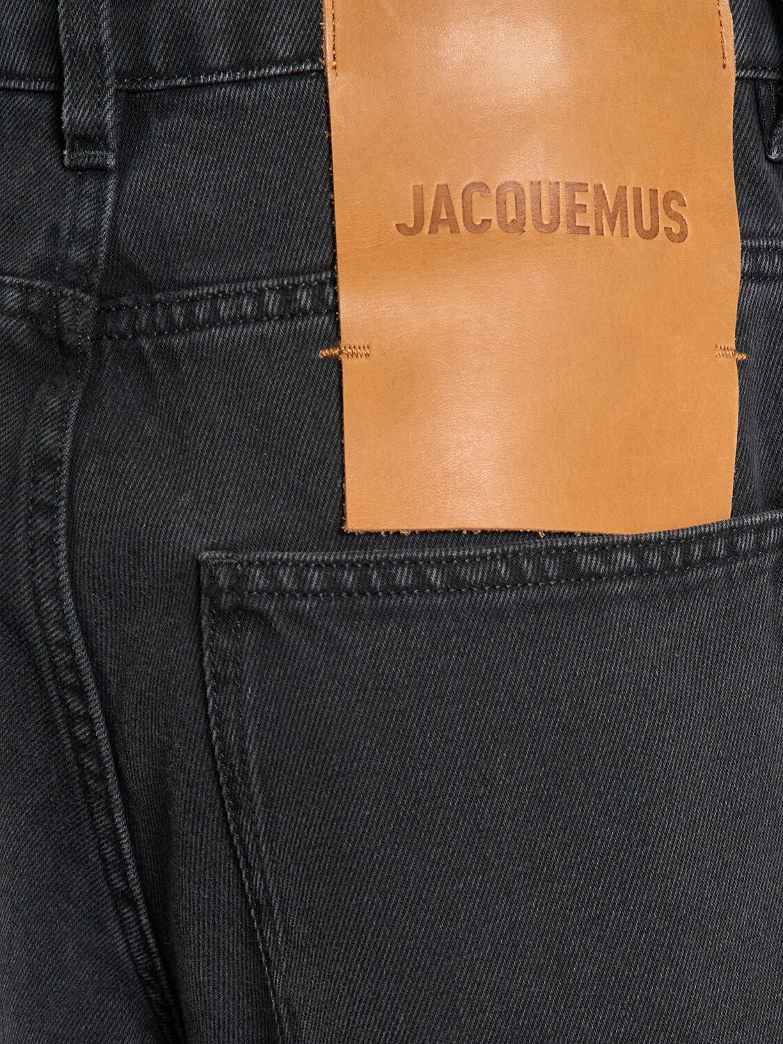 Shop Jacquemus Le De-nîmes Large High Rise Wide Jeans In Black