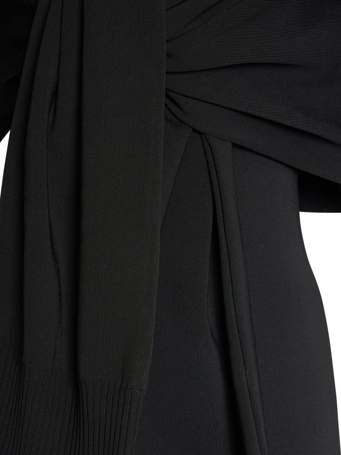 Shop Jacquemus La Robe Doble Knit Dress W/ Knot In Black
