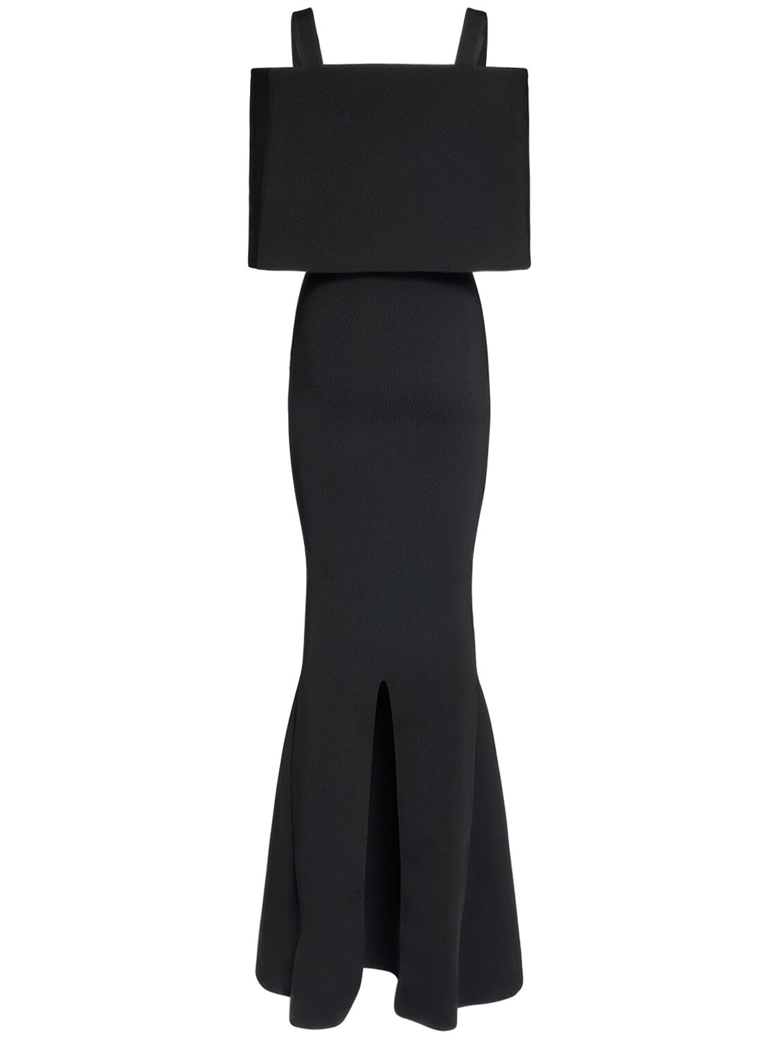 Shop Jacquemus La Robe Doble Knit Dress W/ Knot In Black