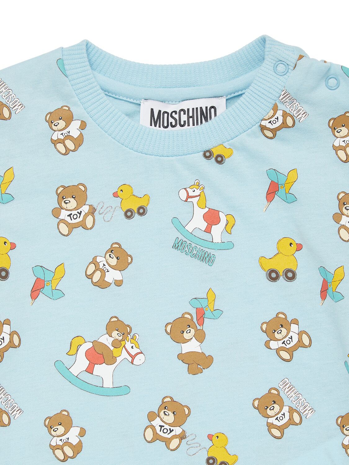 Shop Moschino Cotton Jersey T-shirt In Blue Sky