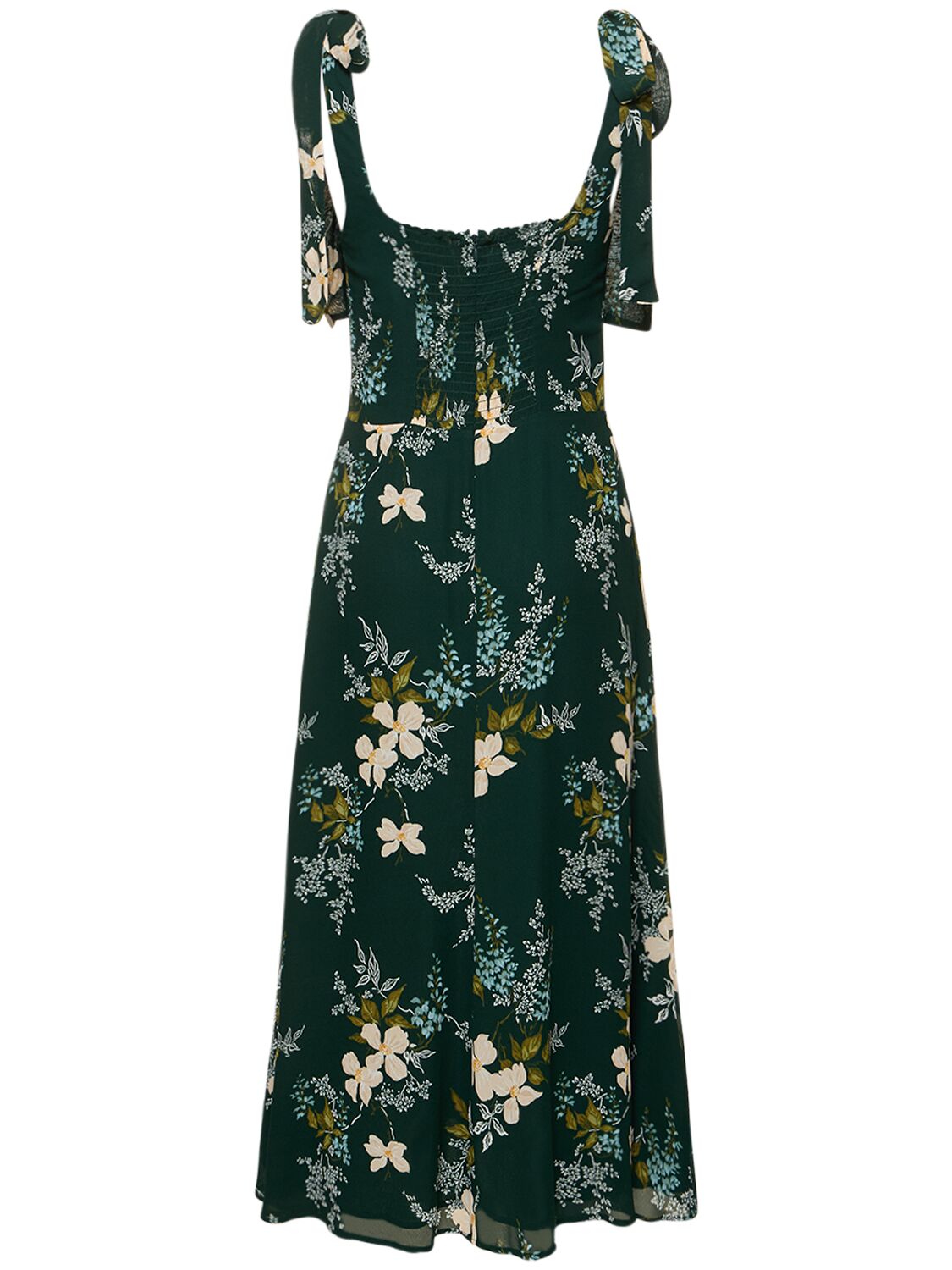 Shop Reformation Twilight Printed Viscose Midi Dress In Green