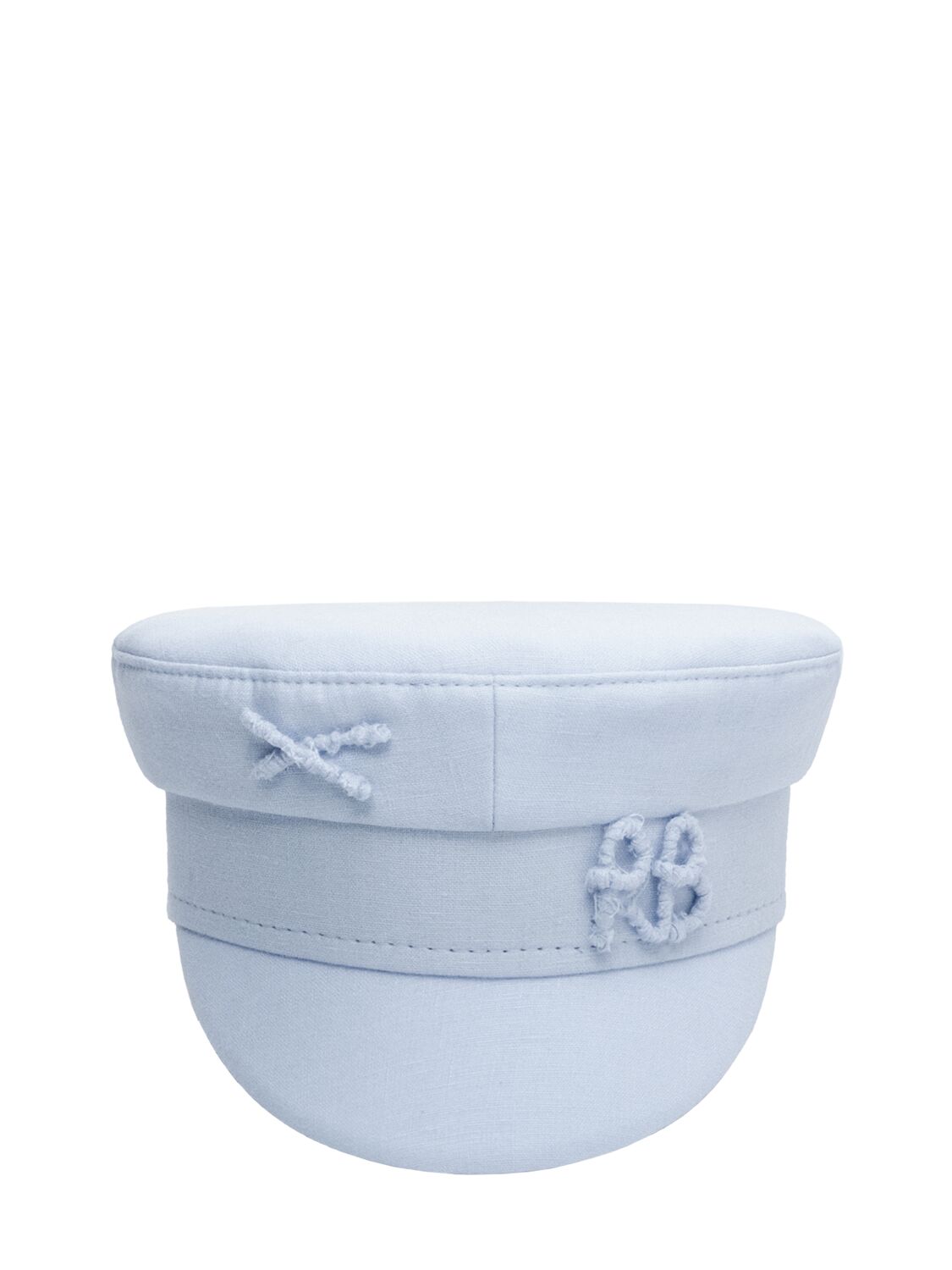Image of Embellished Linen Baker Boy Cap