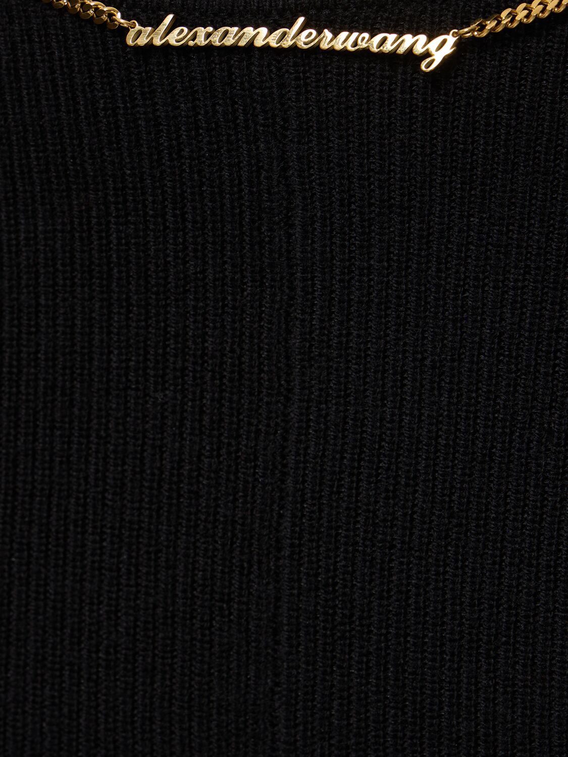 Shop Alexander Wang Boot Leg Wool Blend Pants W/ Logo Chain In Black