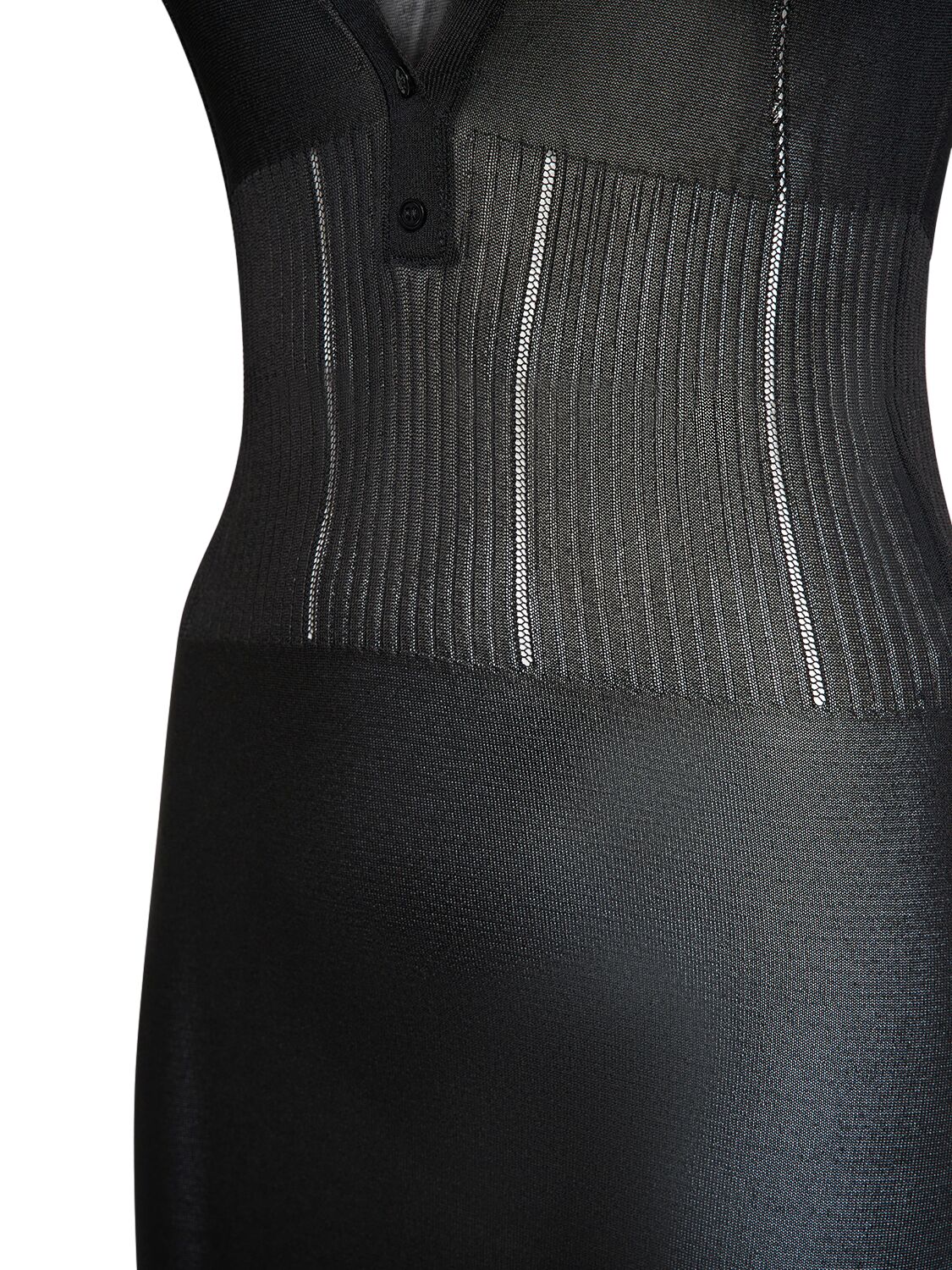 Shop Jacquemus La Robe Yauco Knit Midi Polo Dress In Black