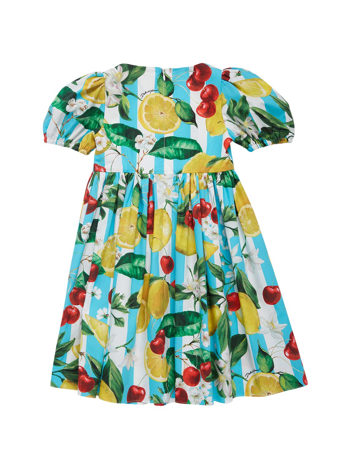 Shop Dolce & Gabbana Fruit Printed Cotton Dress In Grün