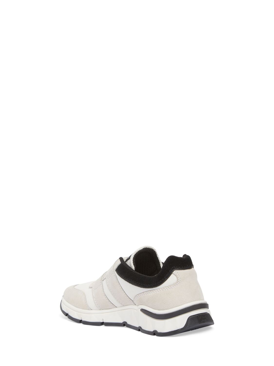 Shop Dolce & Gabbana Leather Strap Sneakers In White,black