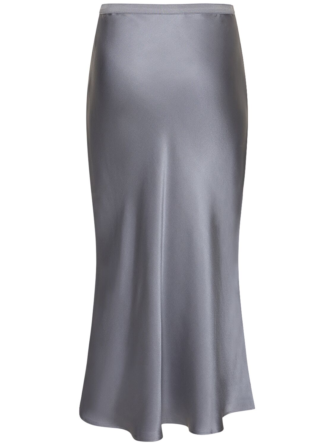 Shop Anine Bing Bar Silk Midi Skirt In Grey