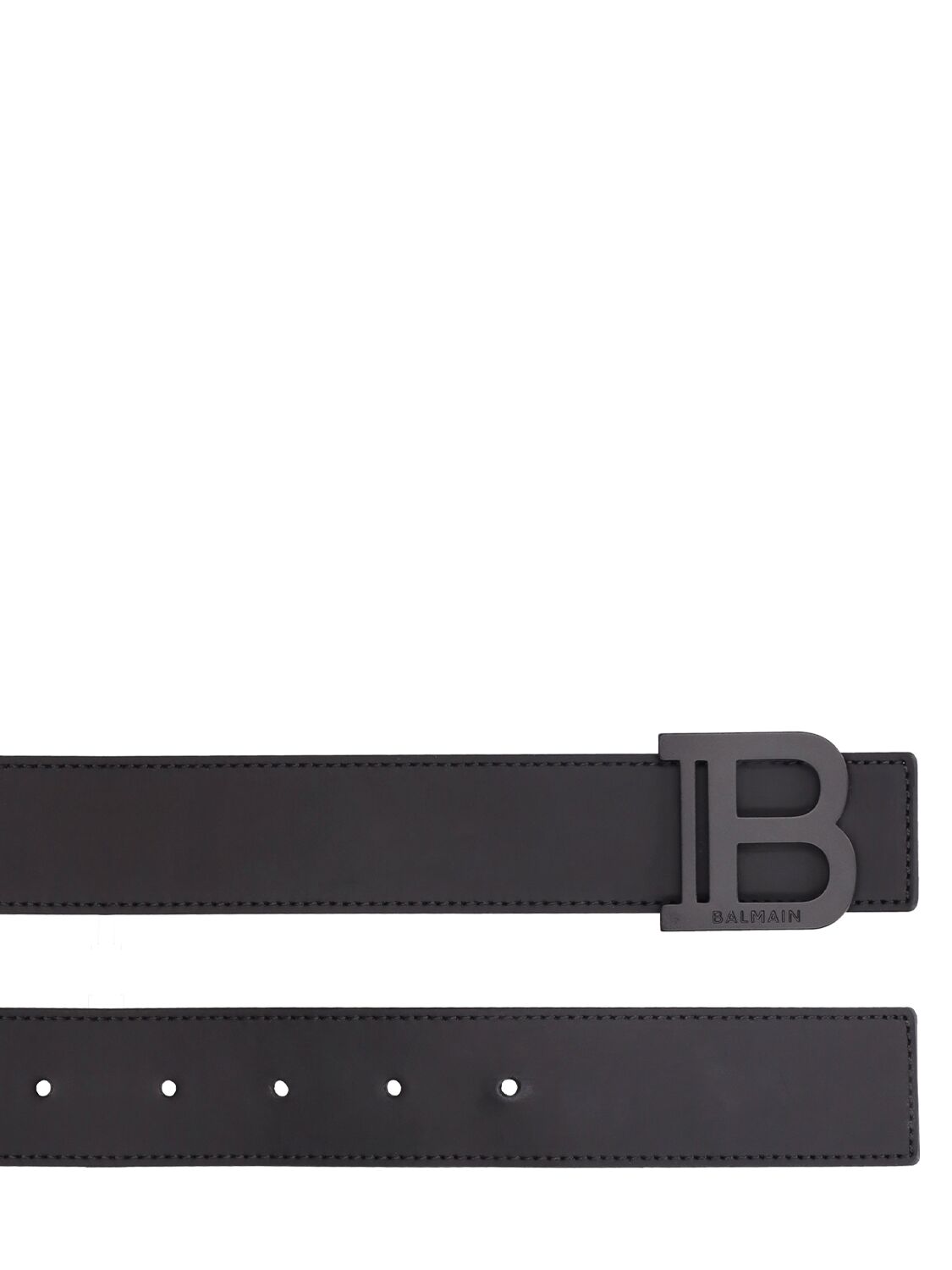 Shop Balmain 3.5cm Leather Belt In Black