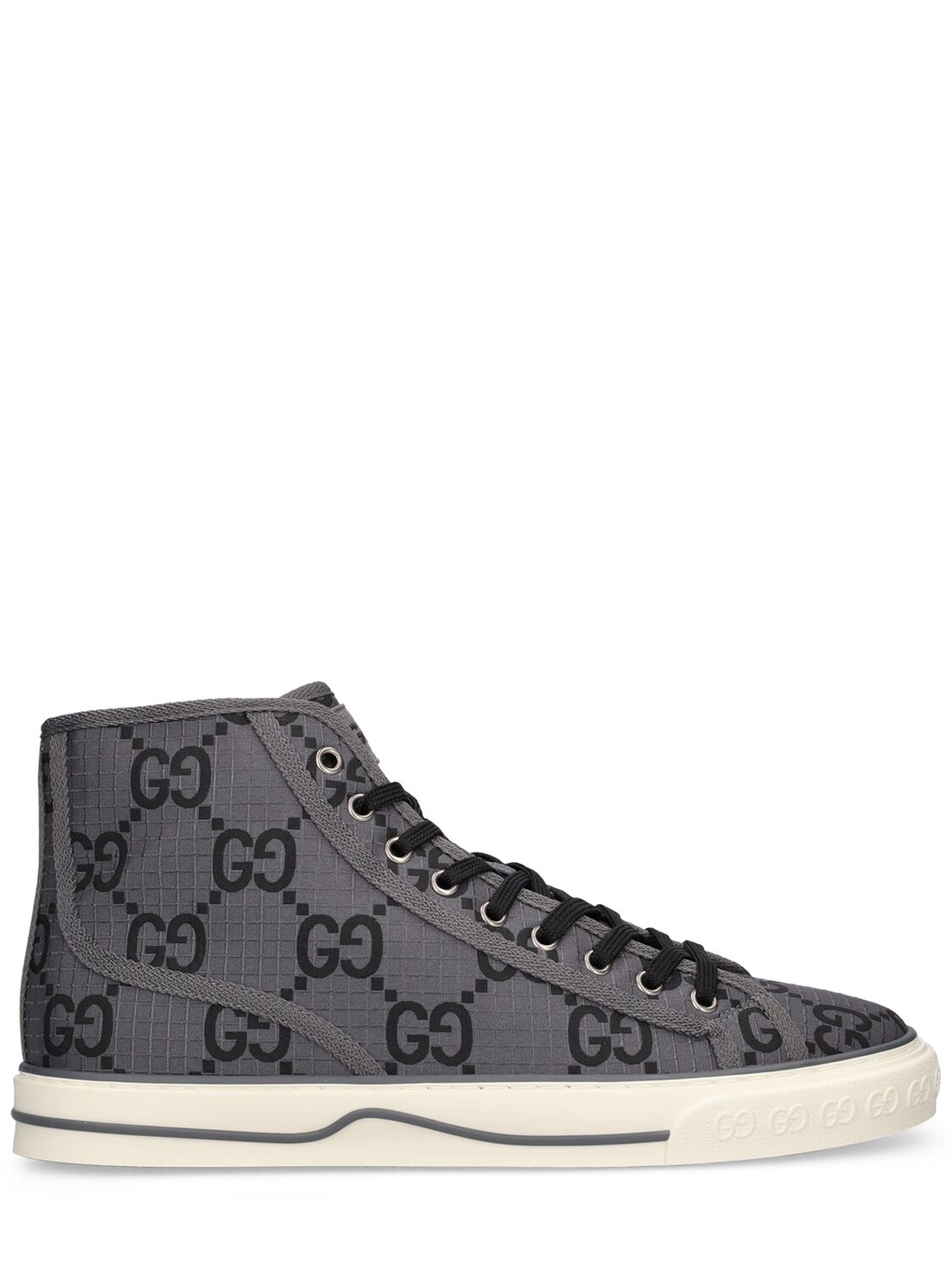 Gucci Gg Tennis Ripstop Tech Sneakers In Black,grey