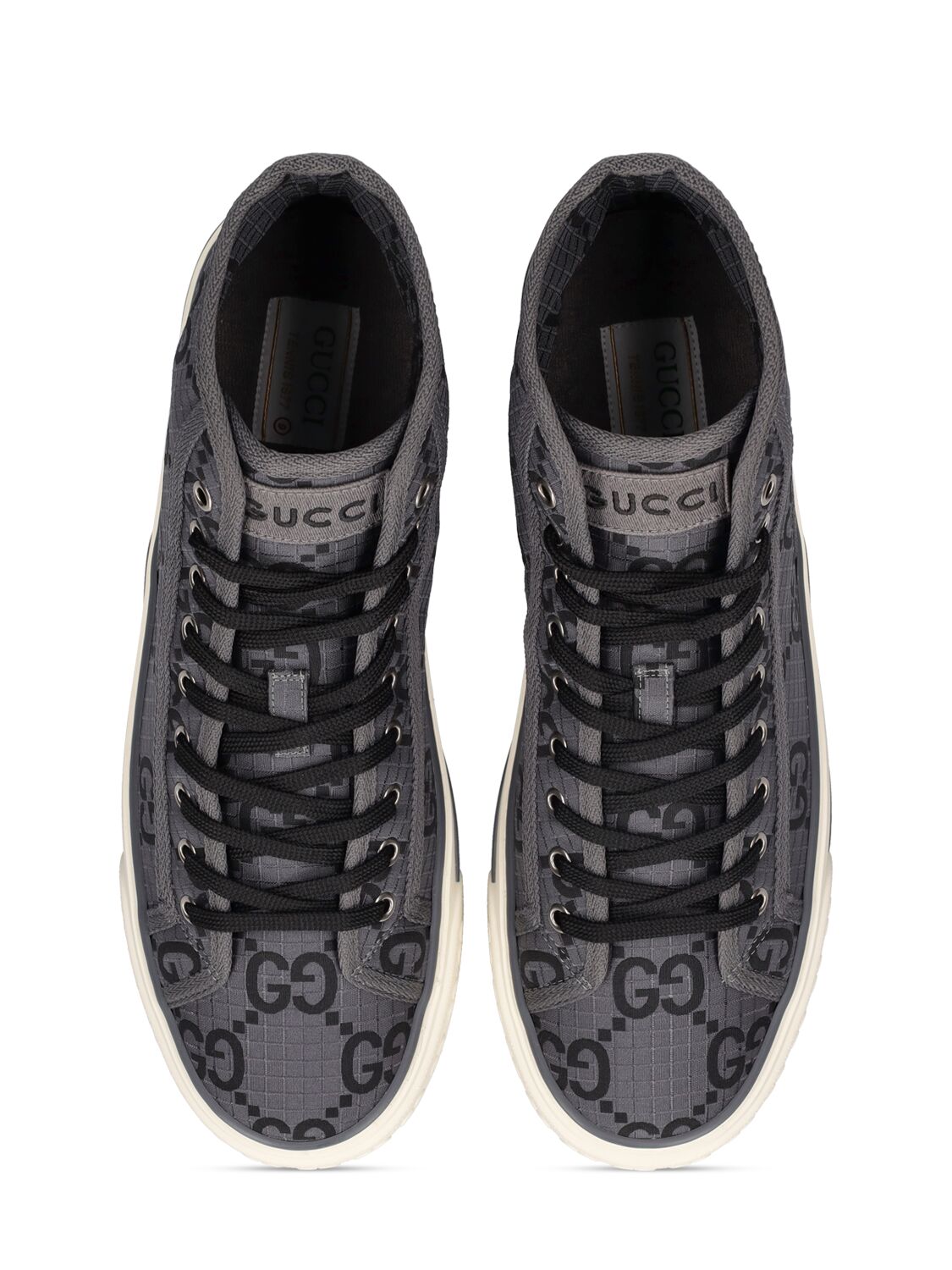 Shop Gucci Gg Tennis Ripstop Tech Sneakers In Black,grey