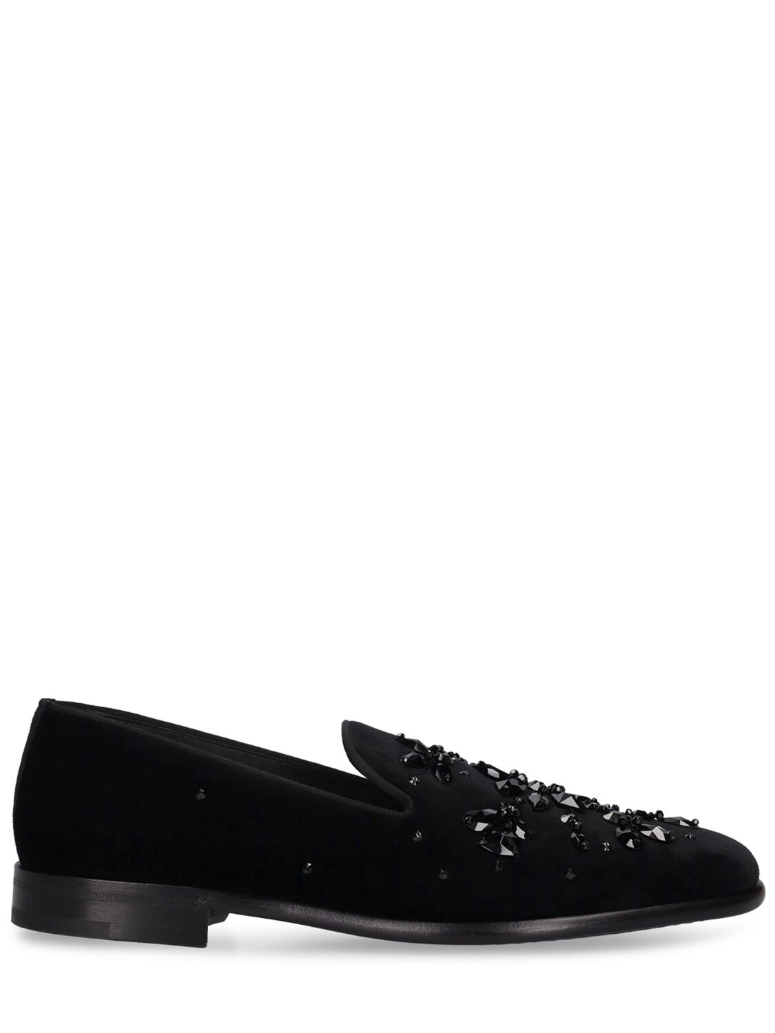Dolce & Gabbana Elegant Embroidered Slippers In Black