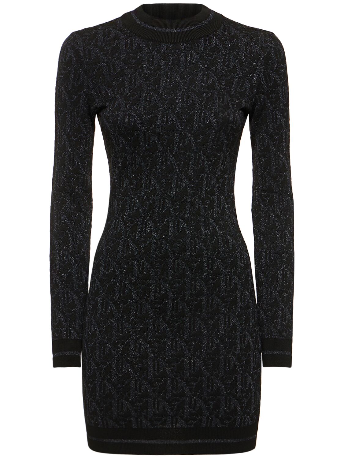 Shop Palm Angels Monogram Viscose Blend Mini Dress In Black