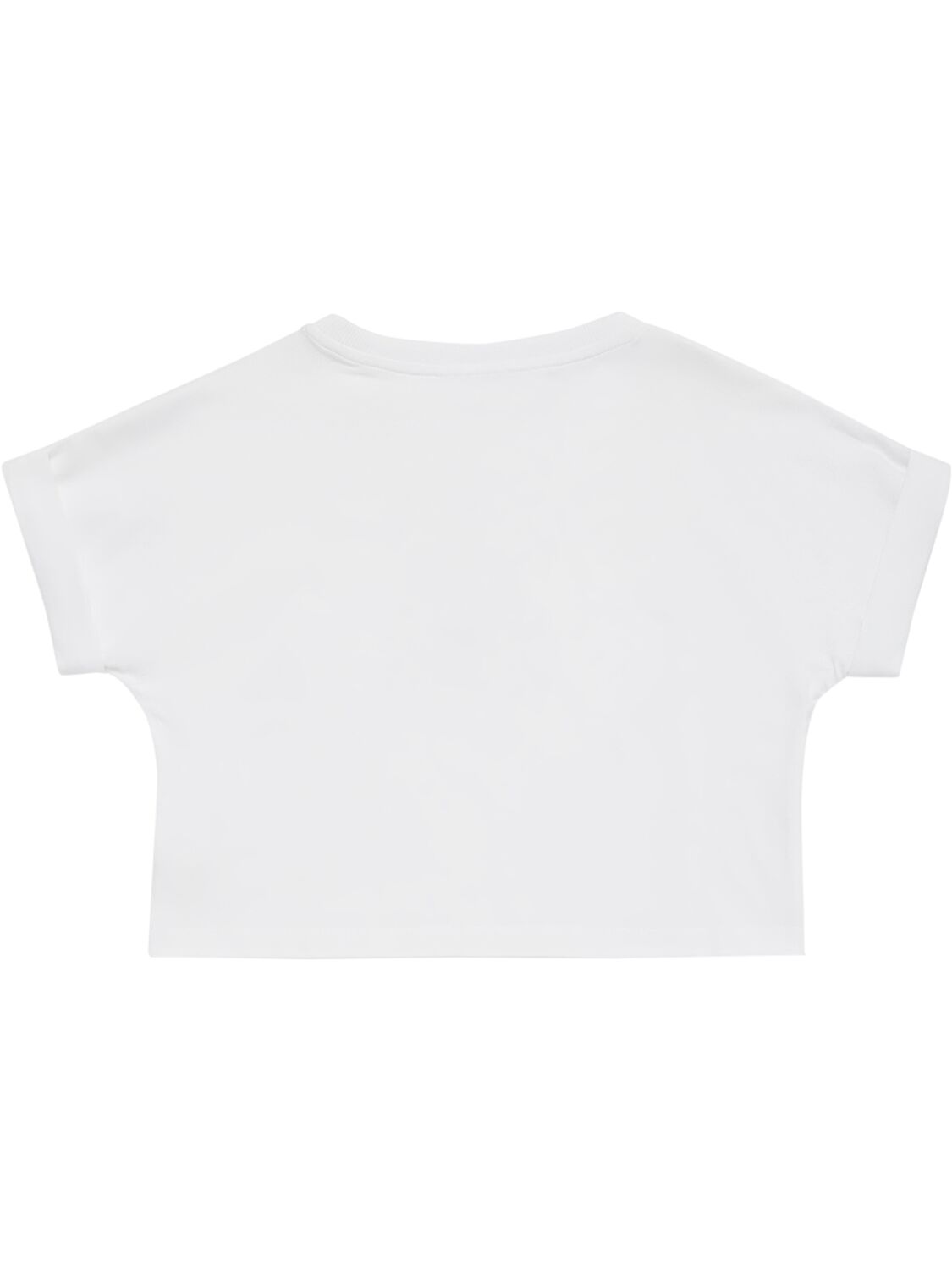 Shop Moschino Cotton Jersey Cropped T-shirt & Leggings In White,black