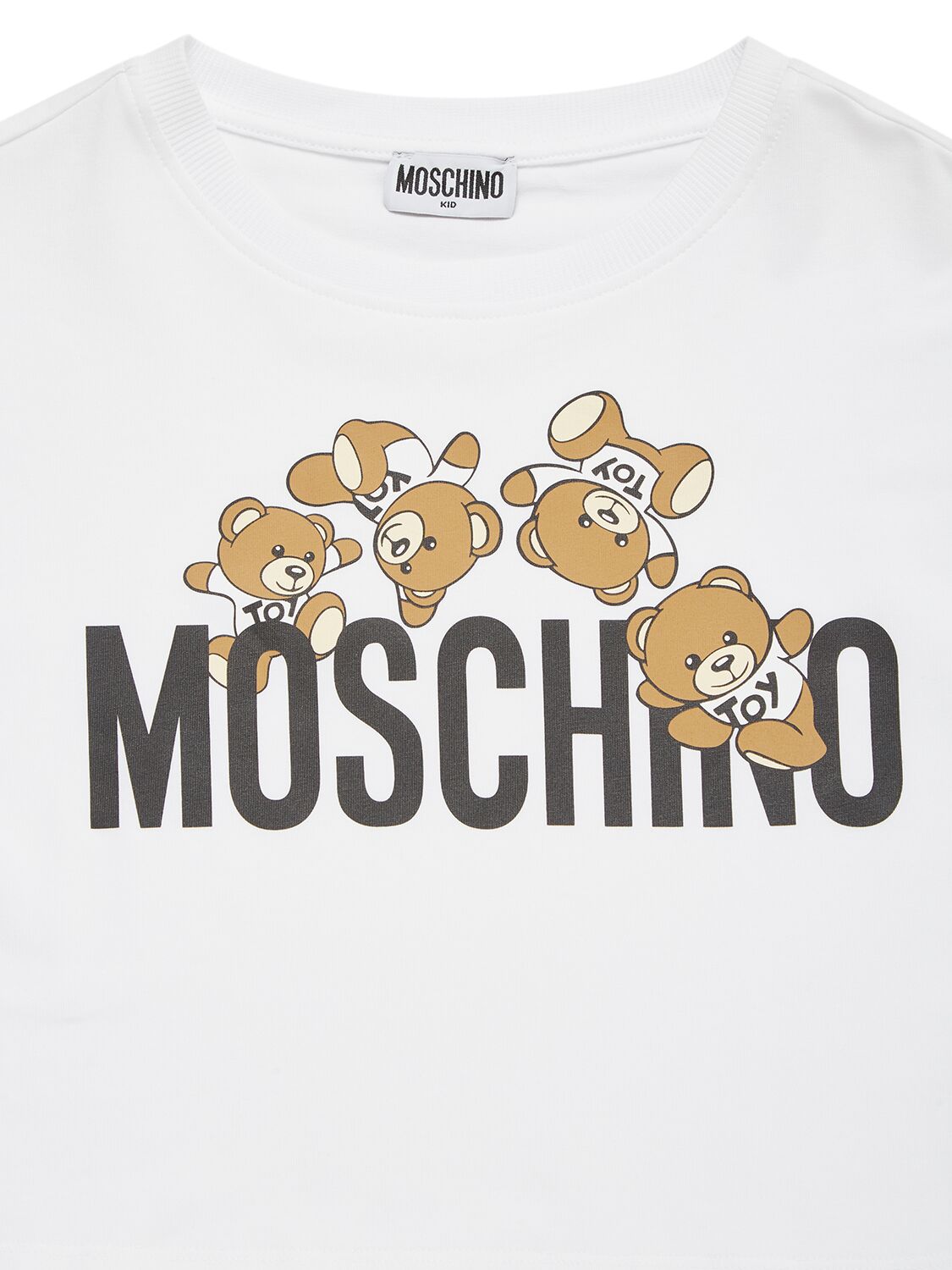 Shop Moschino Cotton Jersey Cropped T-shirt & Leggings In White,black